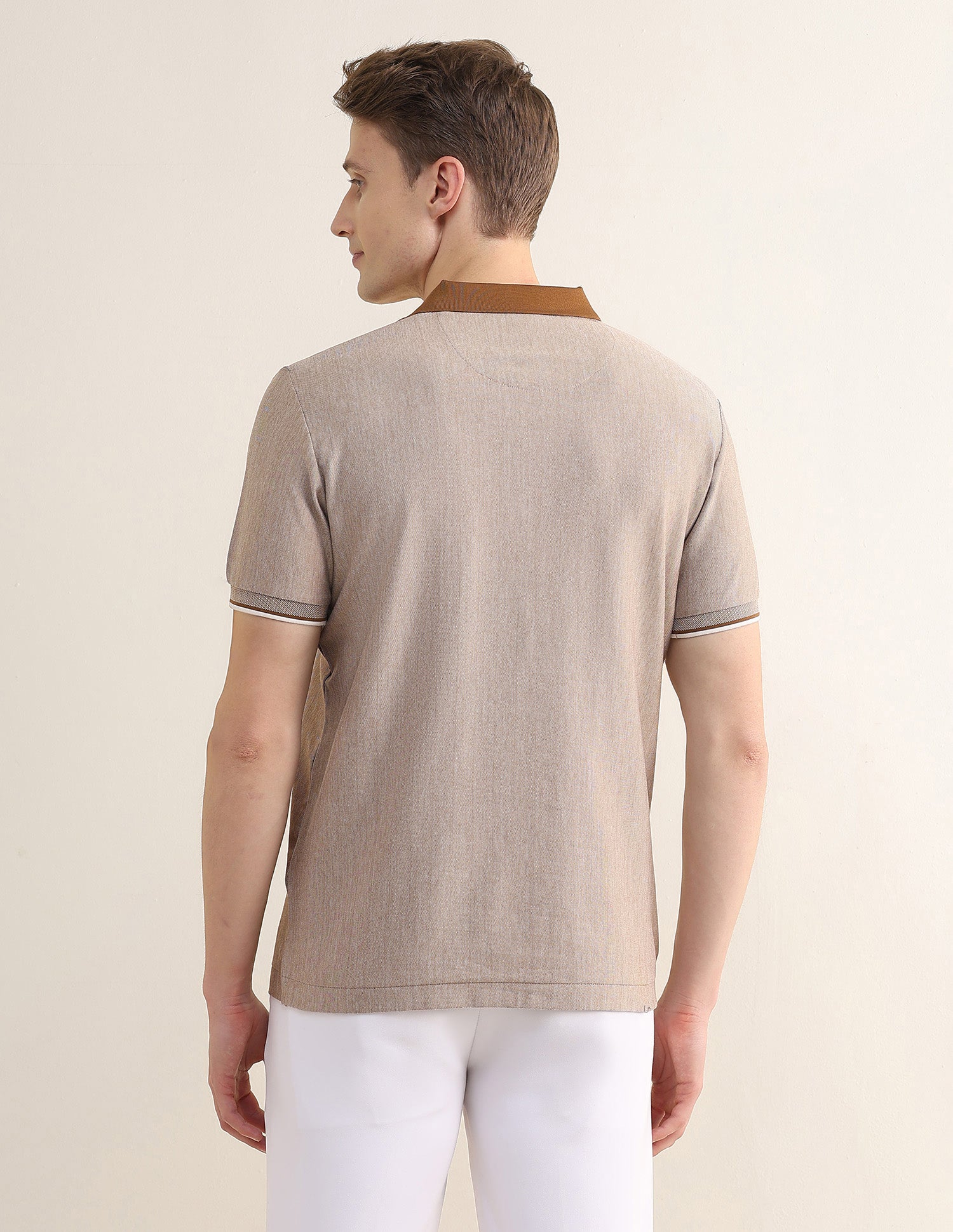 Colourblocked Slim Fit Polo Shirt Brown - U.S. Polo Assn. India | Large