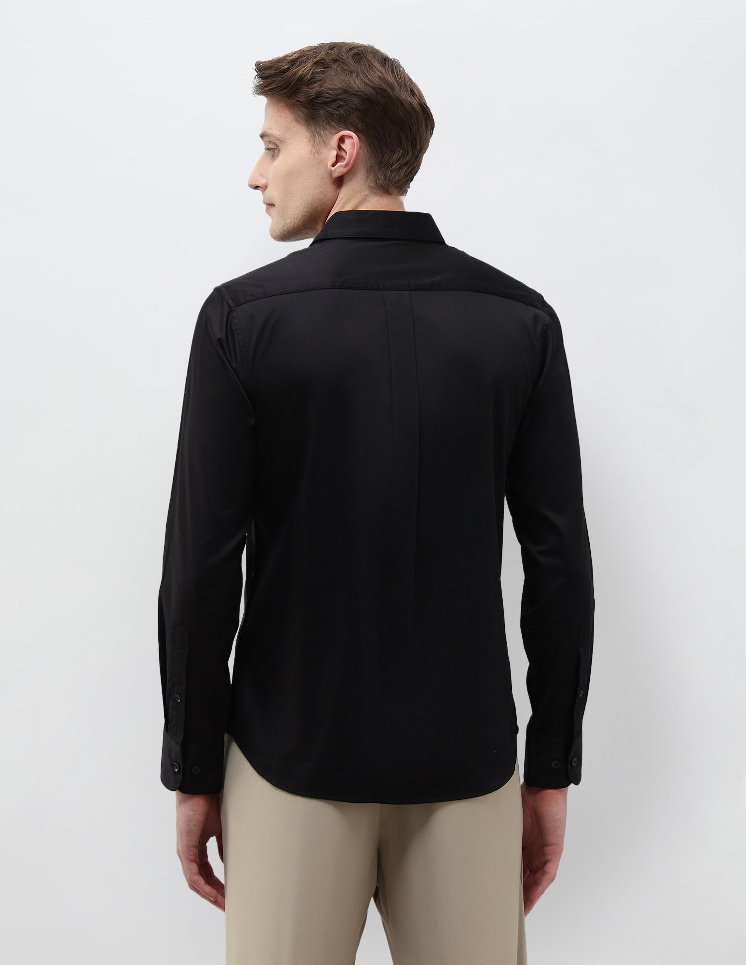 Tailored Fit Solid Shirt Black - U.S. Polo Assn. India | Large