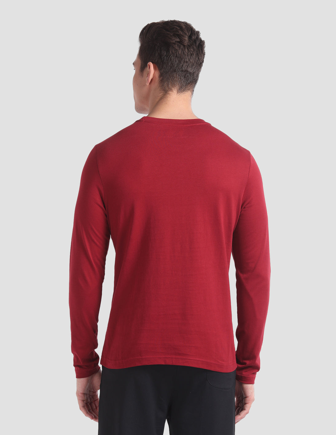 Pure Cotton Long Sleeve I693 Lounge T-Shirt - Pack Of 1 Red - U.S. POLO ASSN. | Large