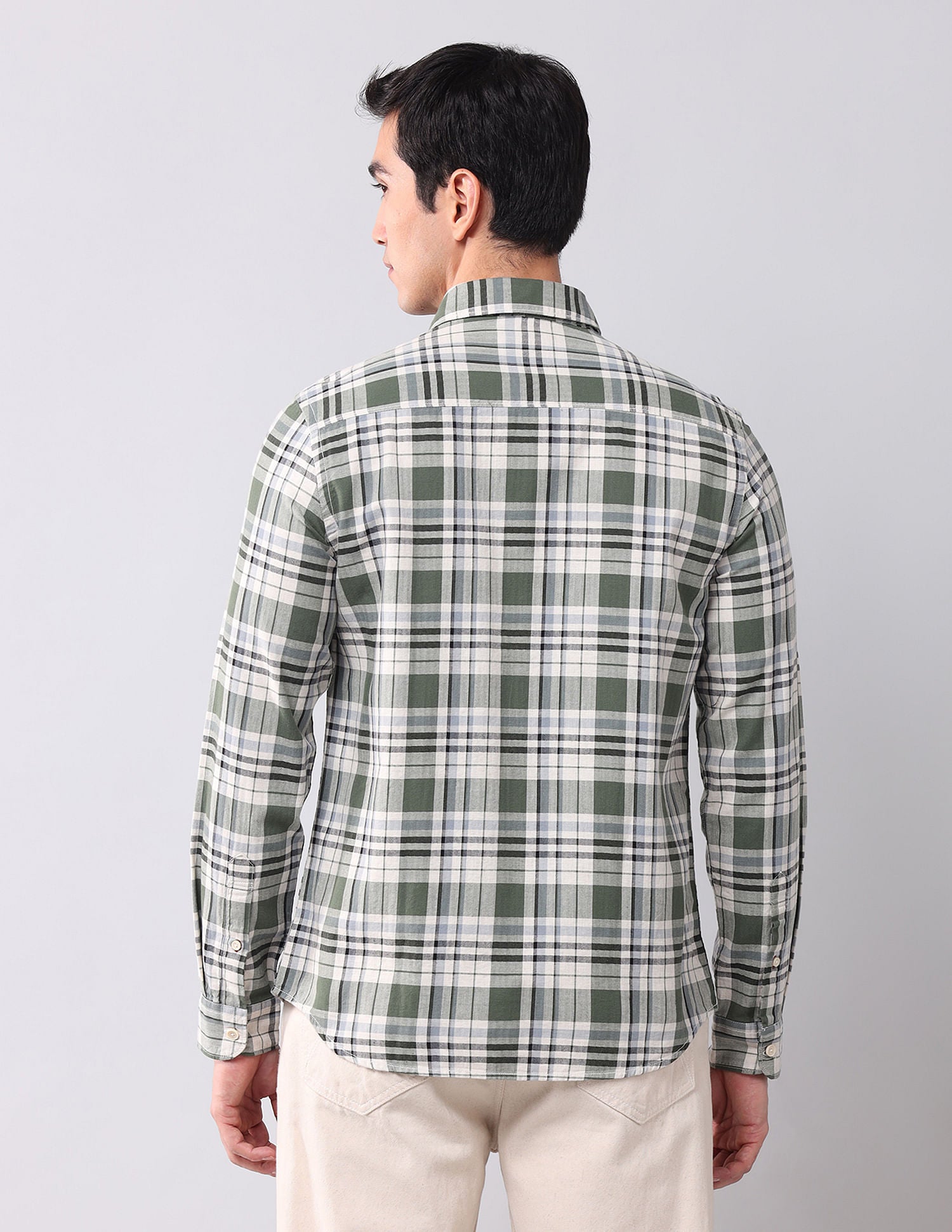 Regular Fit Twill Checked Shirt Olive - U.S. POLO ASSN. | Large