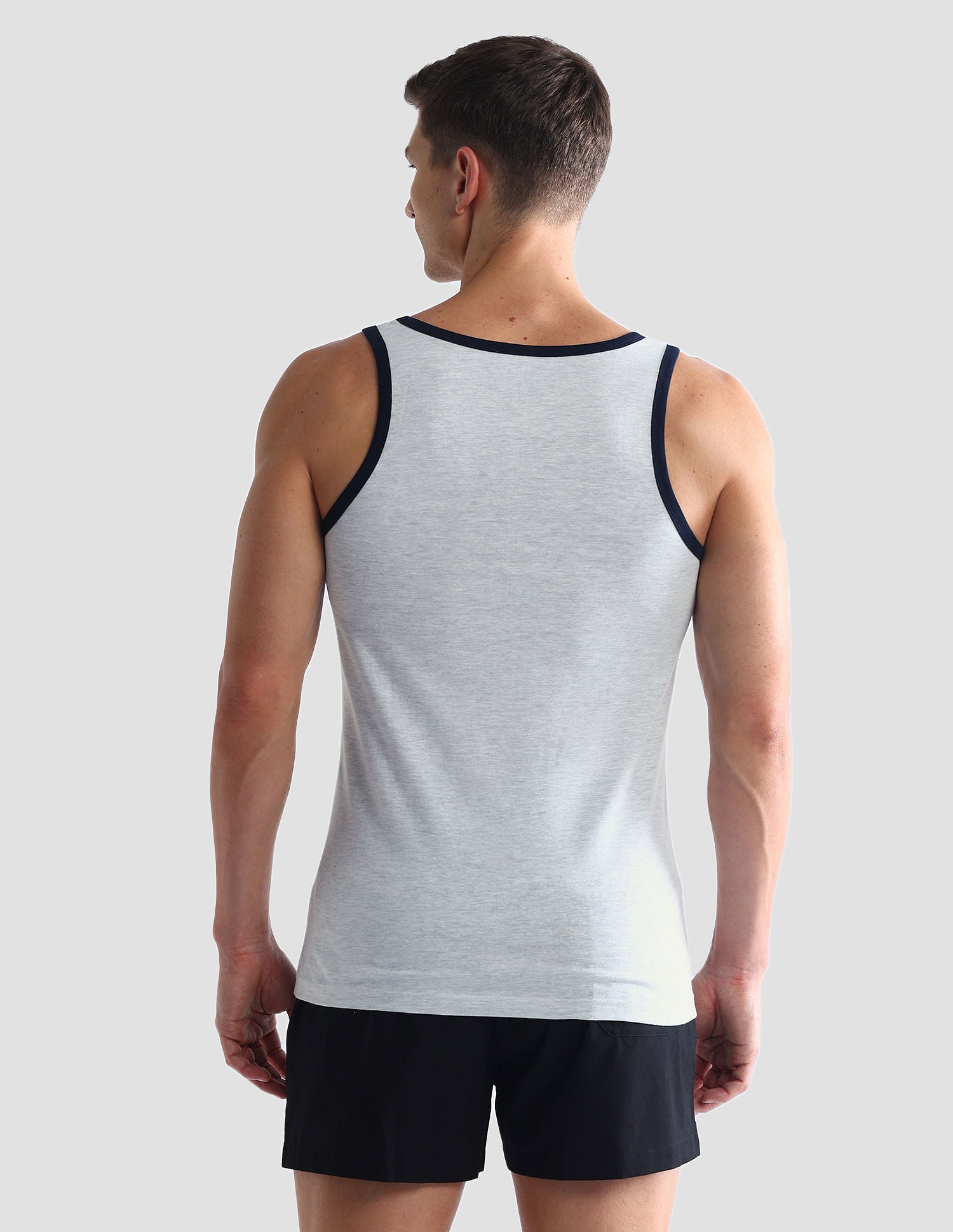 Contrast Binding Cotton OEV01 Vest - Pack Of 1 Grey - U.S. POLO ASSN. | Large