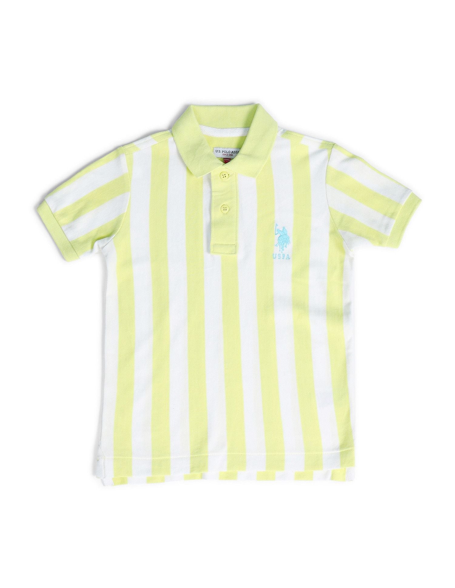 Boys Vertical Stripes Polo Shirt Green - U.S. POLO ASSN. | Large