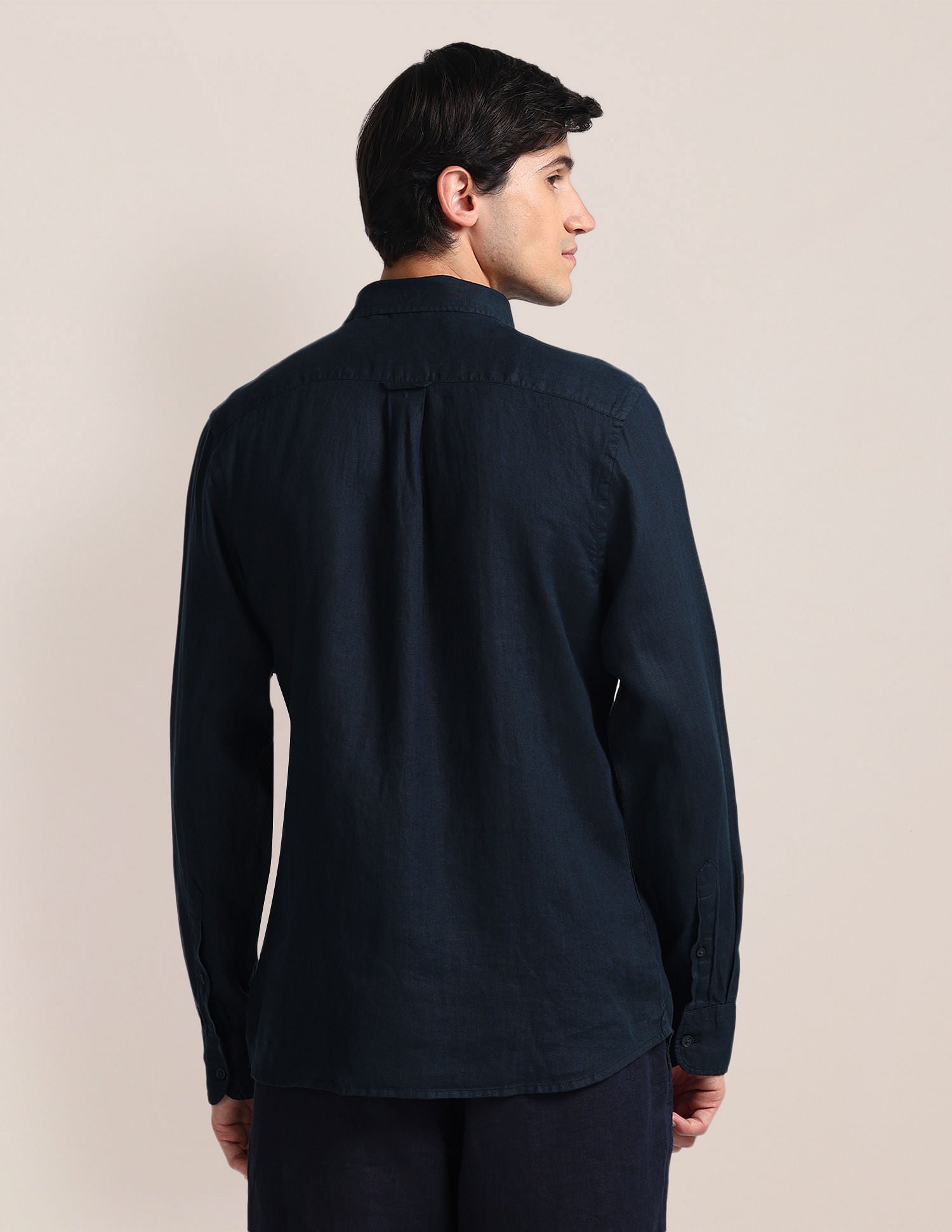 Button Down Linen Shirt Navy - U.S. POLO ASSN. | Large