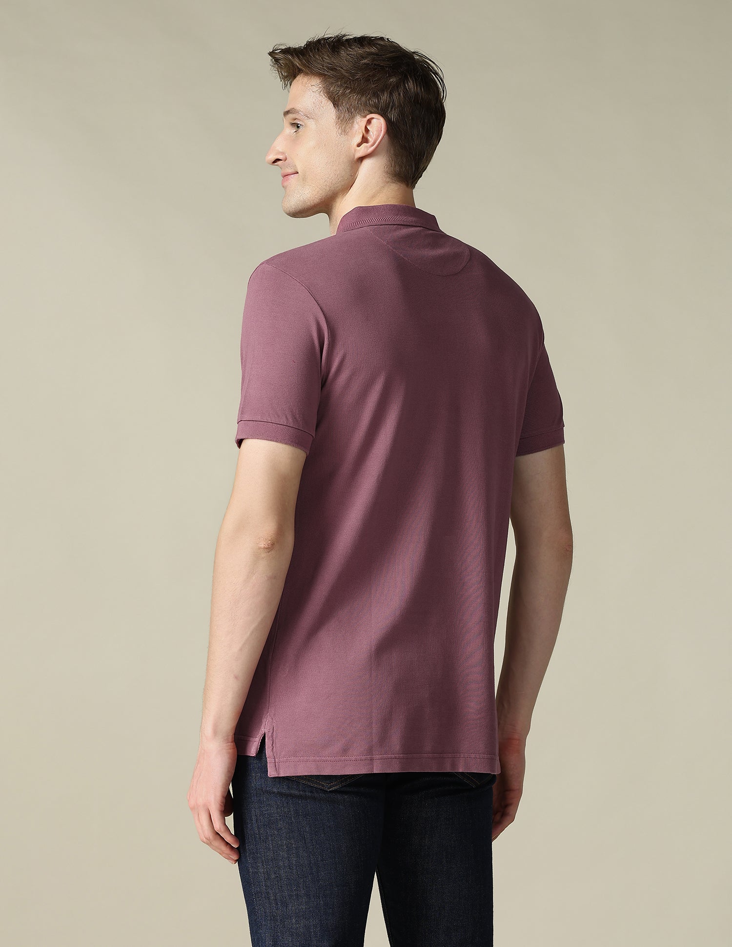 Solid Slim Fit Polo Shirt Dark Pink - U.S. Polo Assn. India | Large