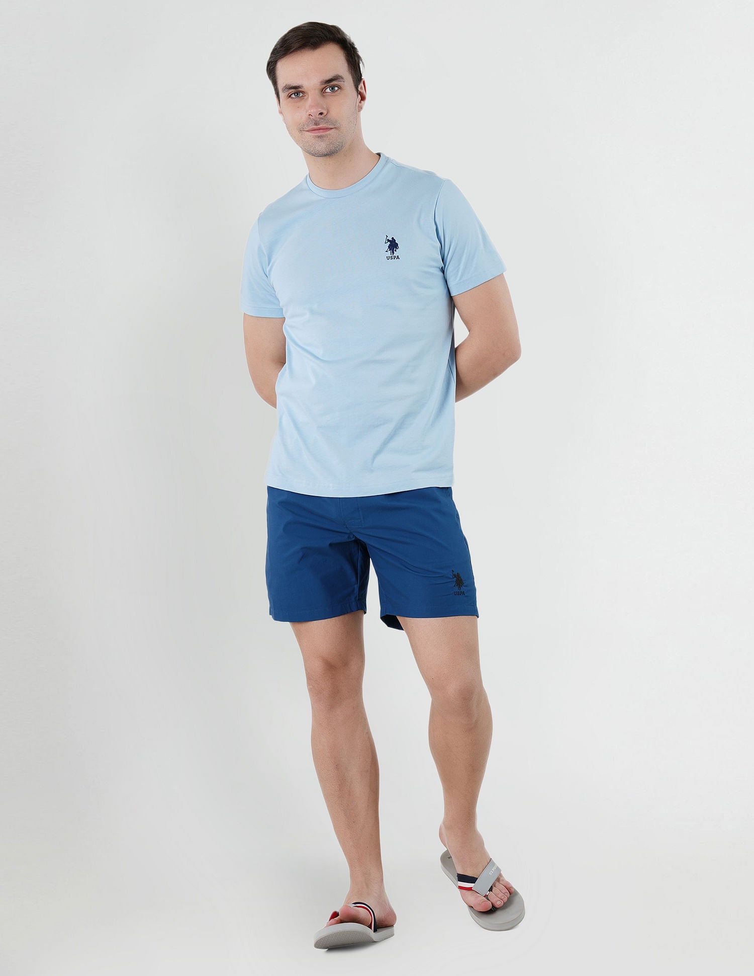 Pure Cotton Brushed Elastic I108 Boxers - Pack Of 1 Blue - U.S. POLO ASSN. | Large