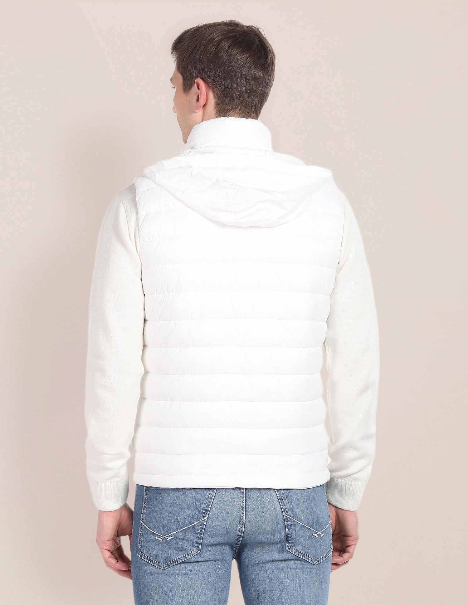 Consealed Hood Sleeveless Jacket White - U.S. POLO ASSN. | Large