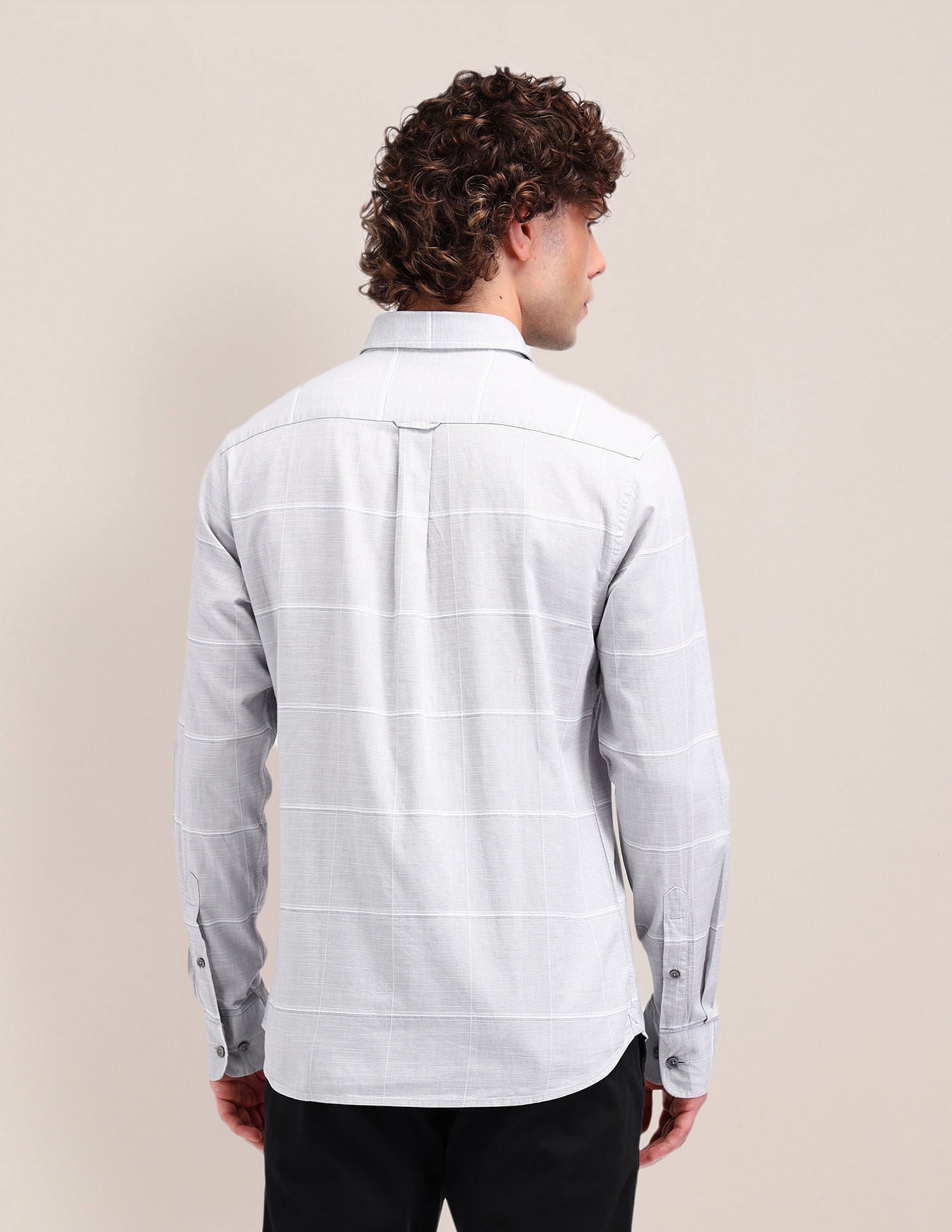 Striped Dobby Tailored Fit Shirt Grey - U.S. Polo Assn. India | Large