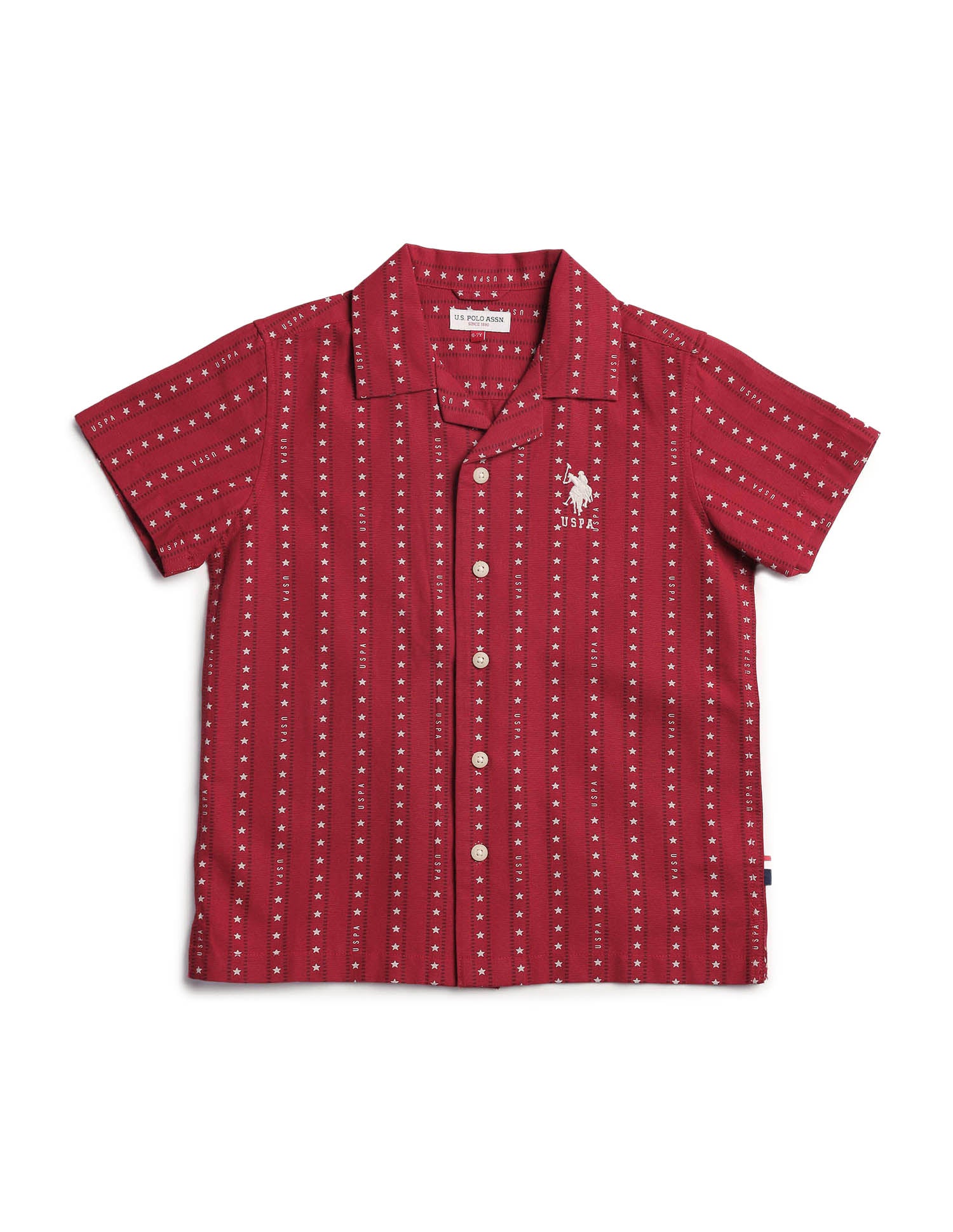 Boys Relaxed Fit All Over Printed Shirt Red - U.S. POLO ASSN. | Large