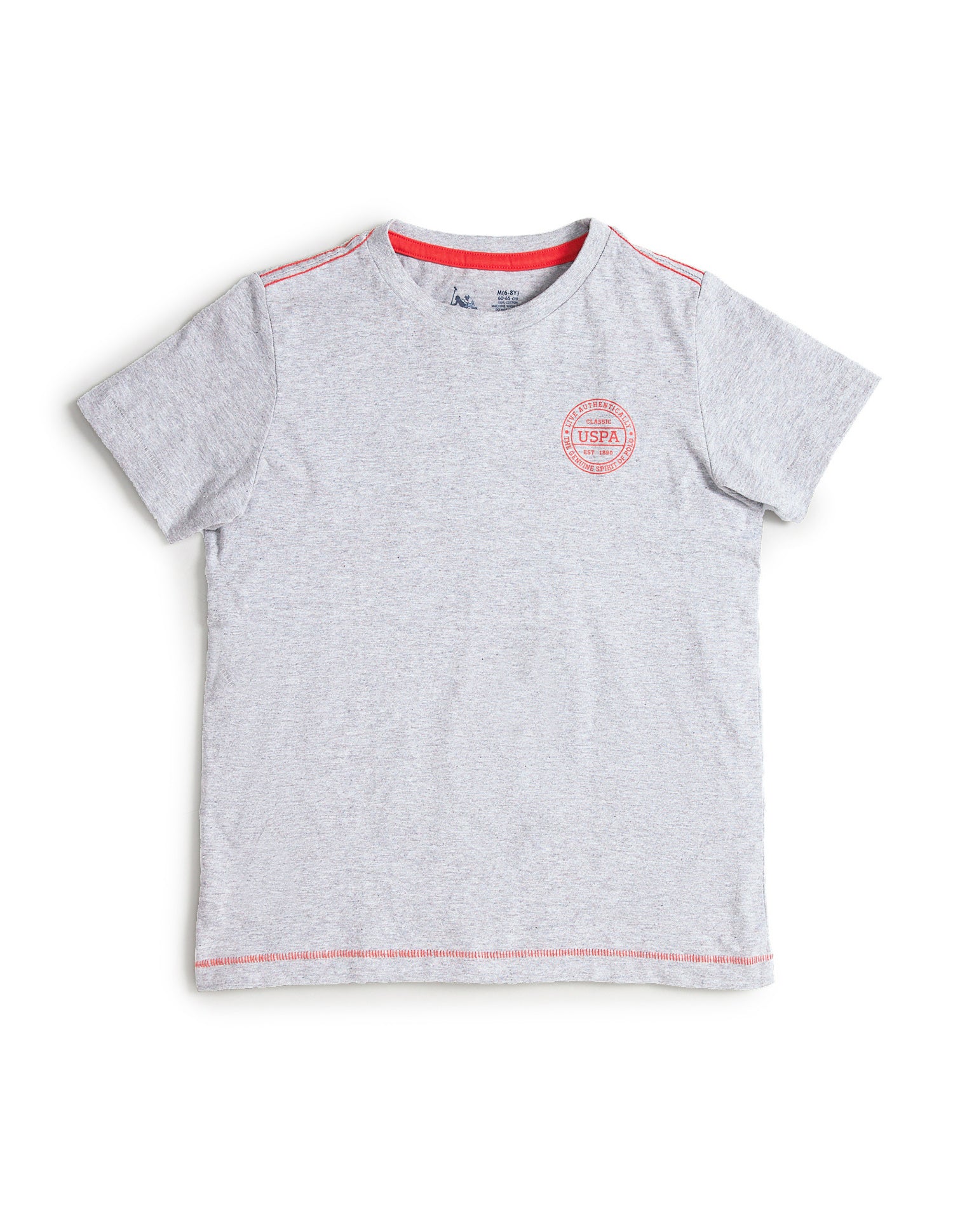 Ribbed Neck Cotton IKEA Lounge T-Shirt - Pack Of 1 Grey - U.S. POLO ASSN. | Large