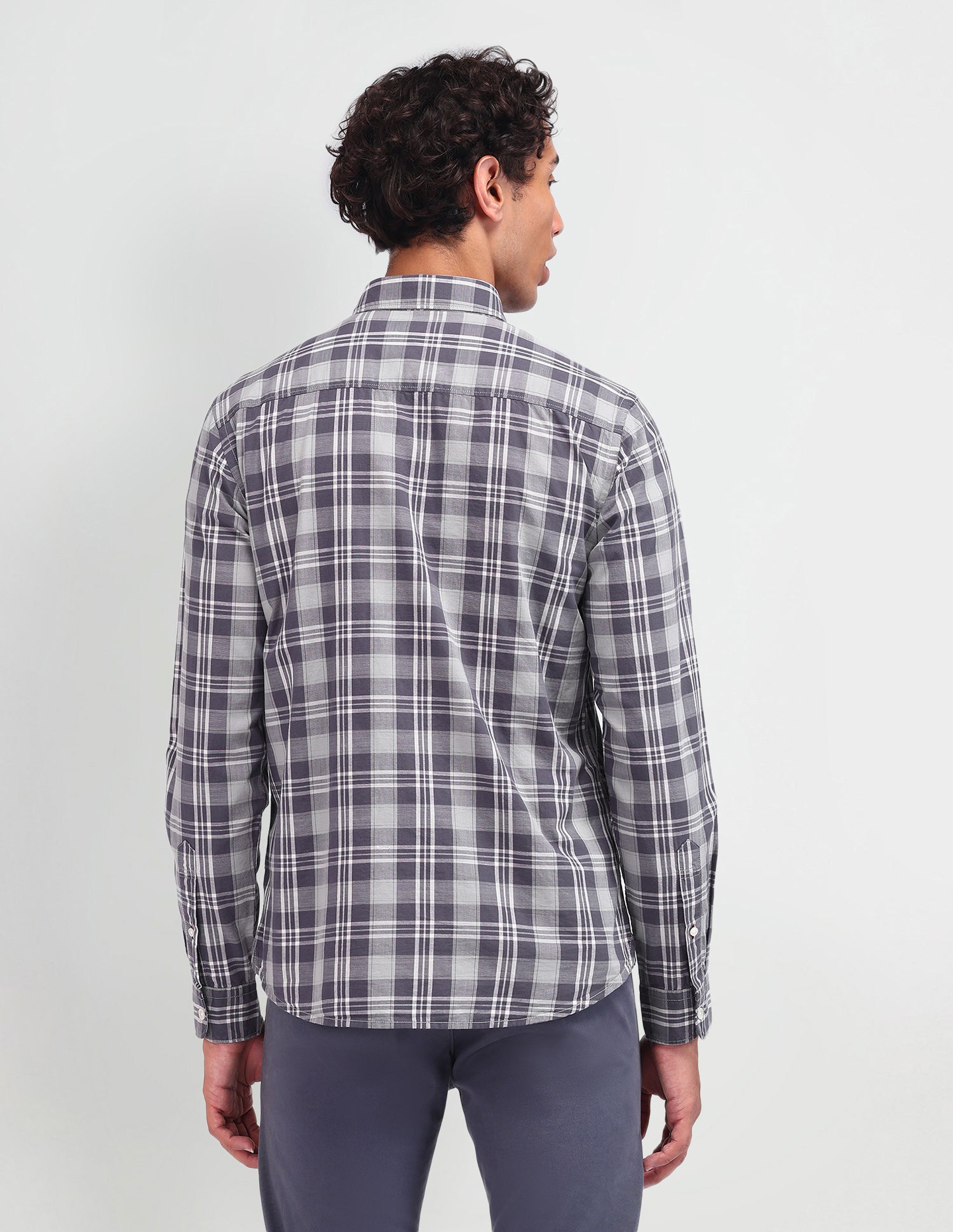 Dupplin Checked Poplin Shirt Navy - U.S. Polo Assn. India | Large