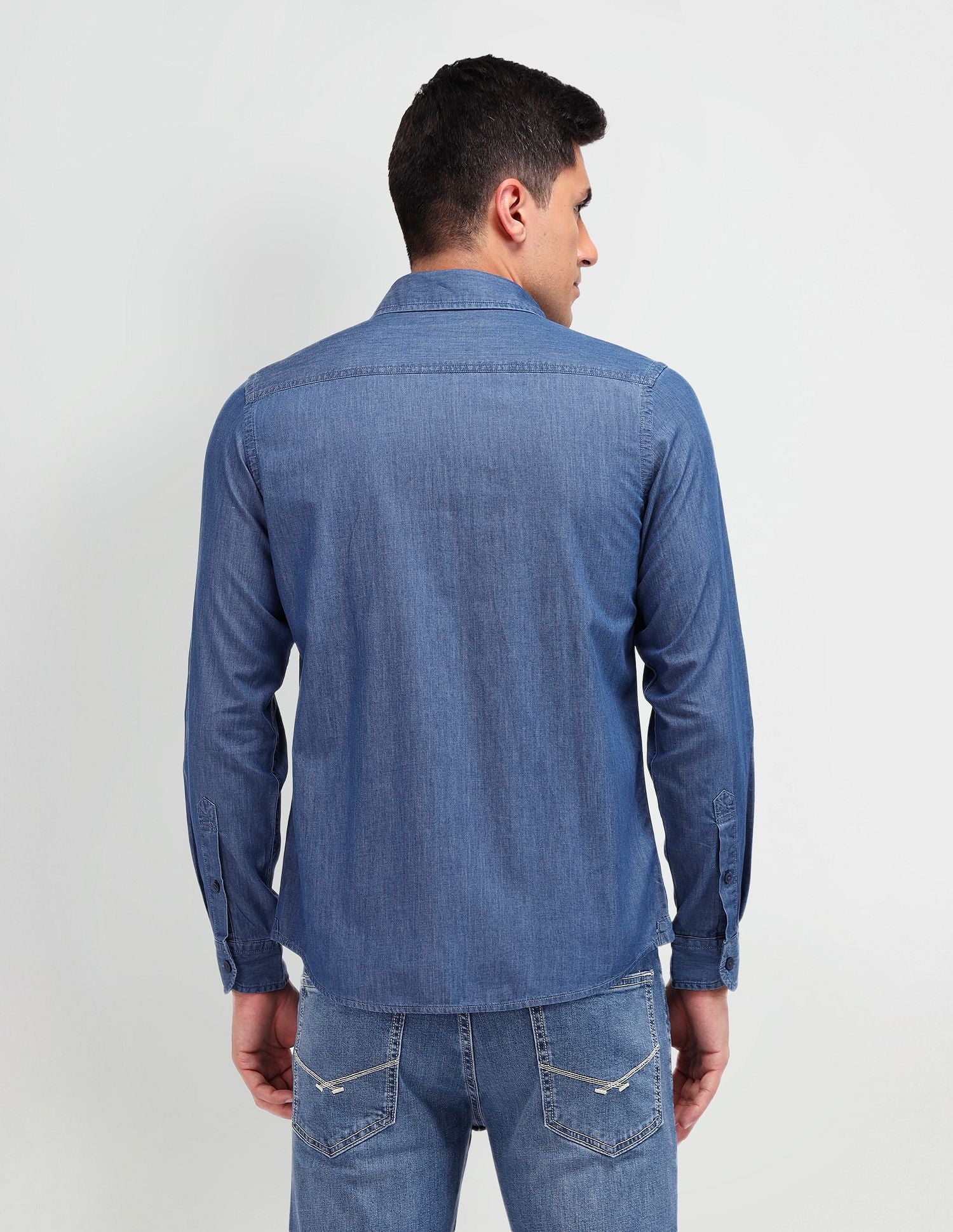 Slim Fit Chambray Shirt Dark Indigo - U.S. POLO ASSN. | Large