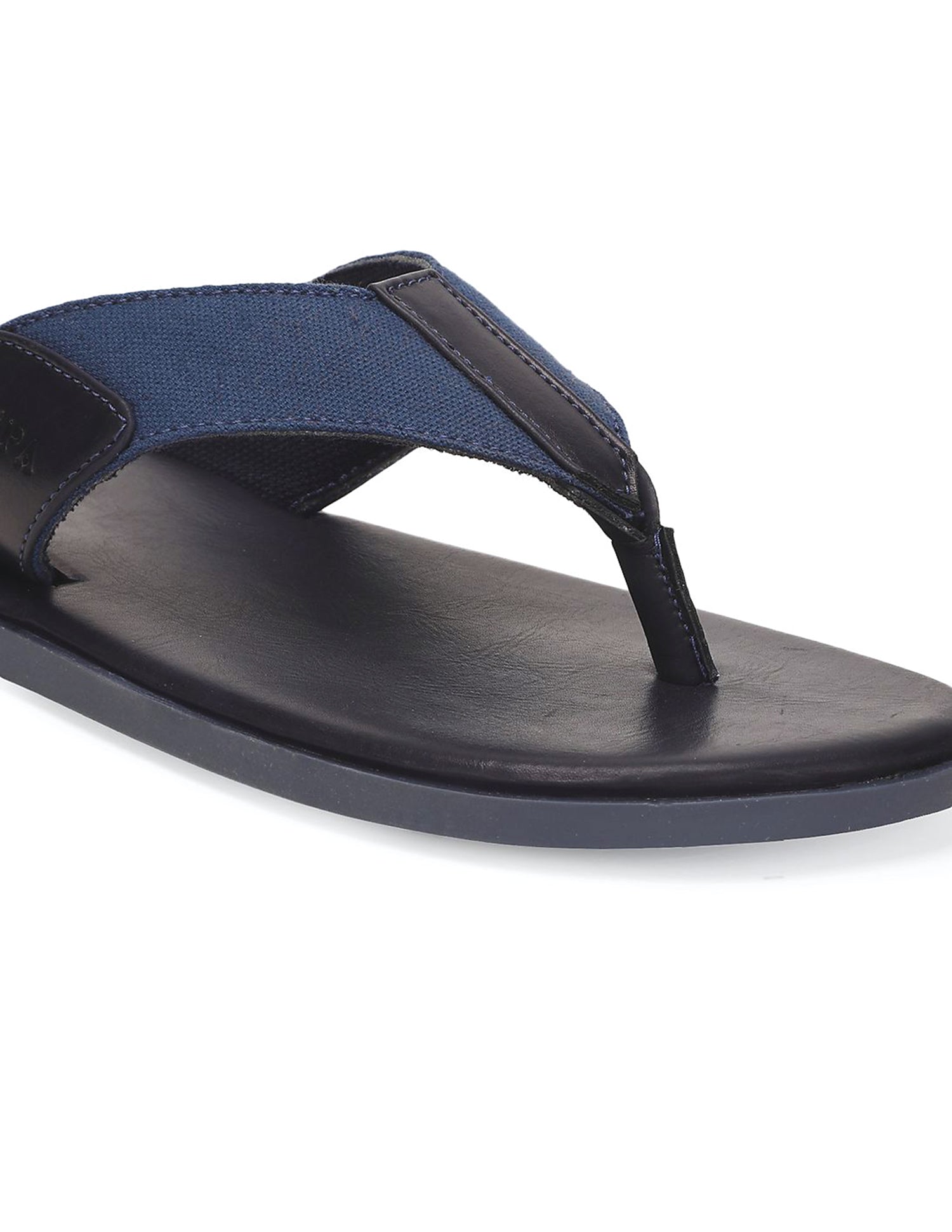 Men Panelled V-Strap Barrio Sandals Navy and Black - U.S. Polo Assn. India | Large