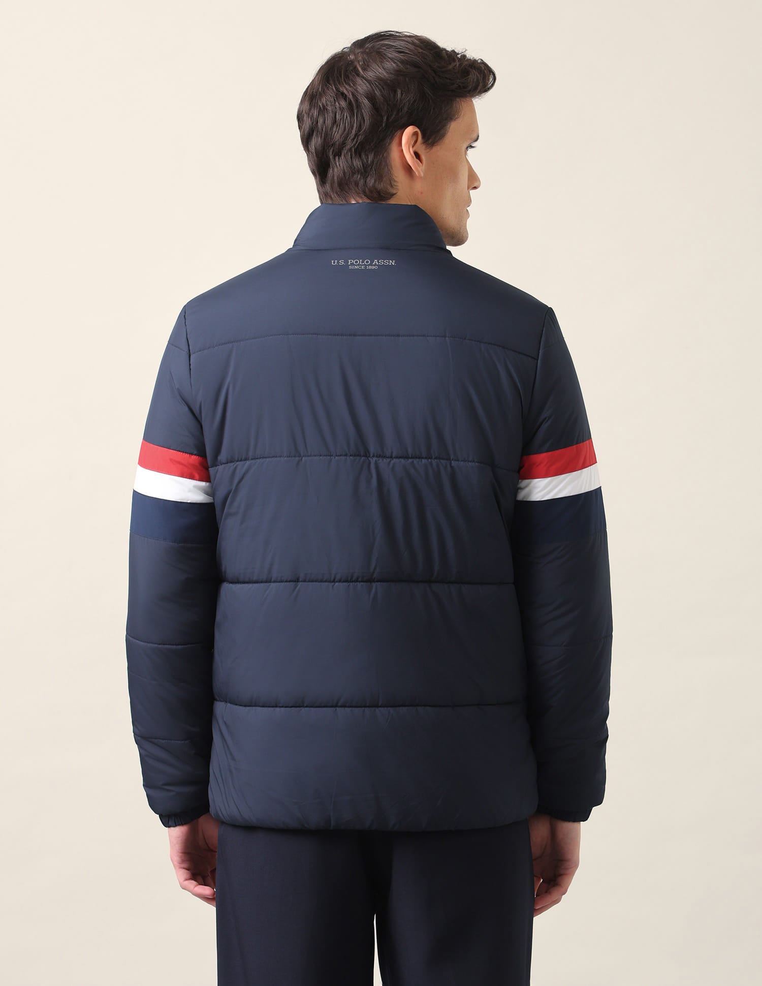 Solid High Neck Jacket Navy - U.S. Polo Assn. India | Large
