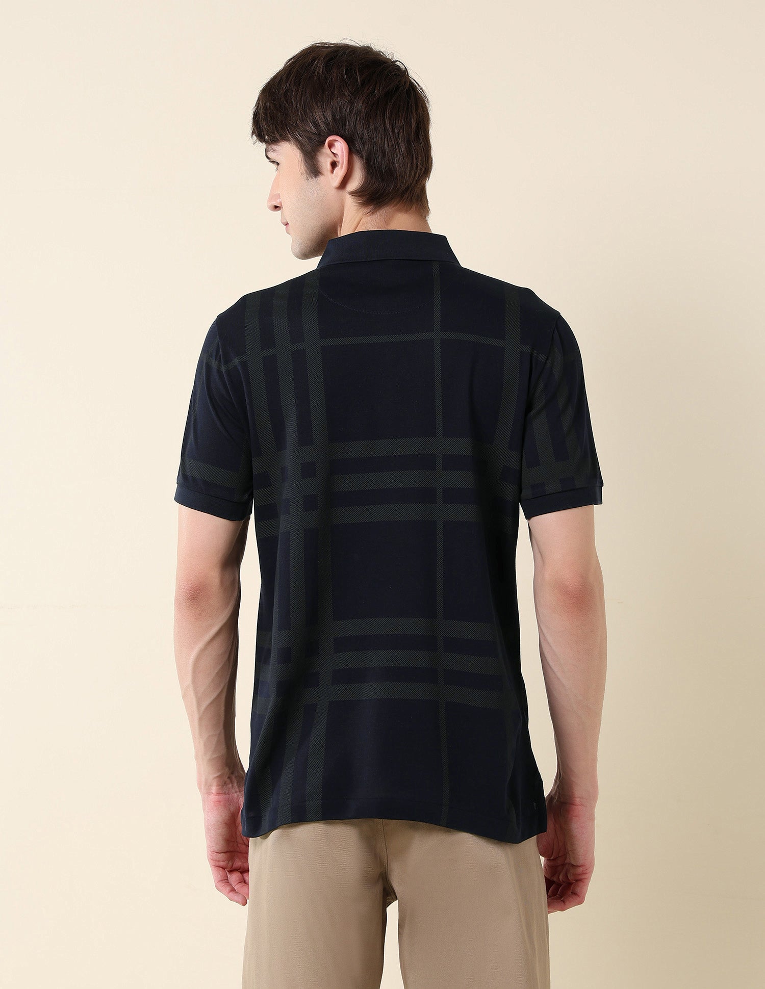 Checked Pure Cotton Varsity Polo Shirt Navy - U.S. Polo Assn. India | Large
