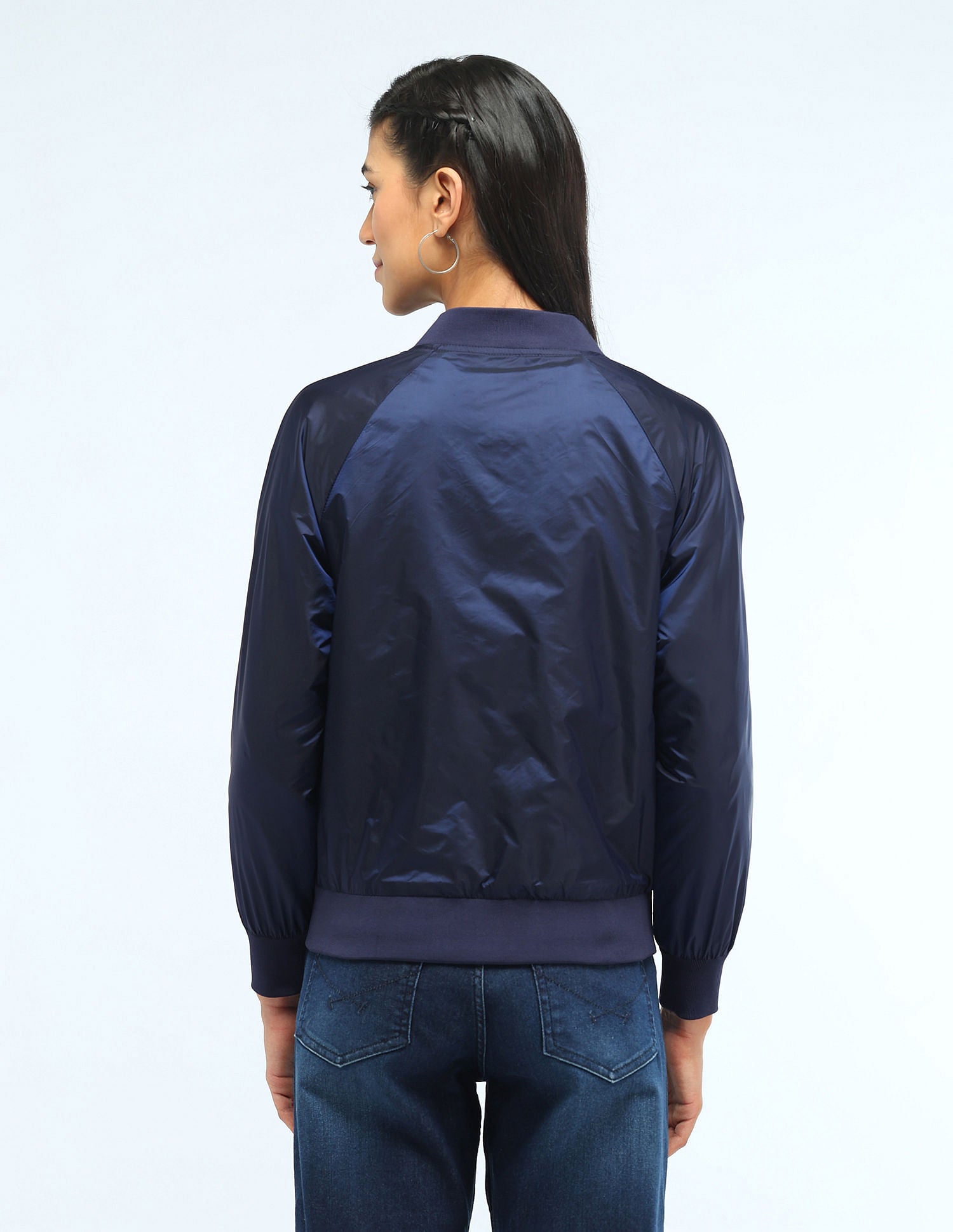 Metallic Regular Fit Bomber Jacket Navy - U.S. POLO ASSN. | Large