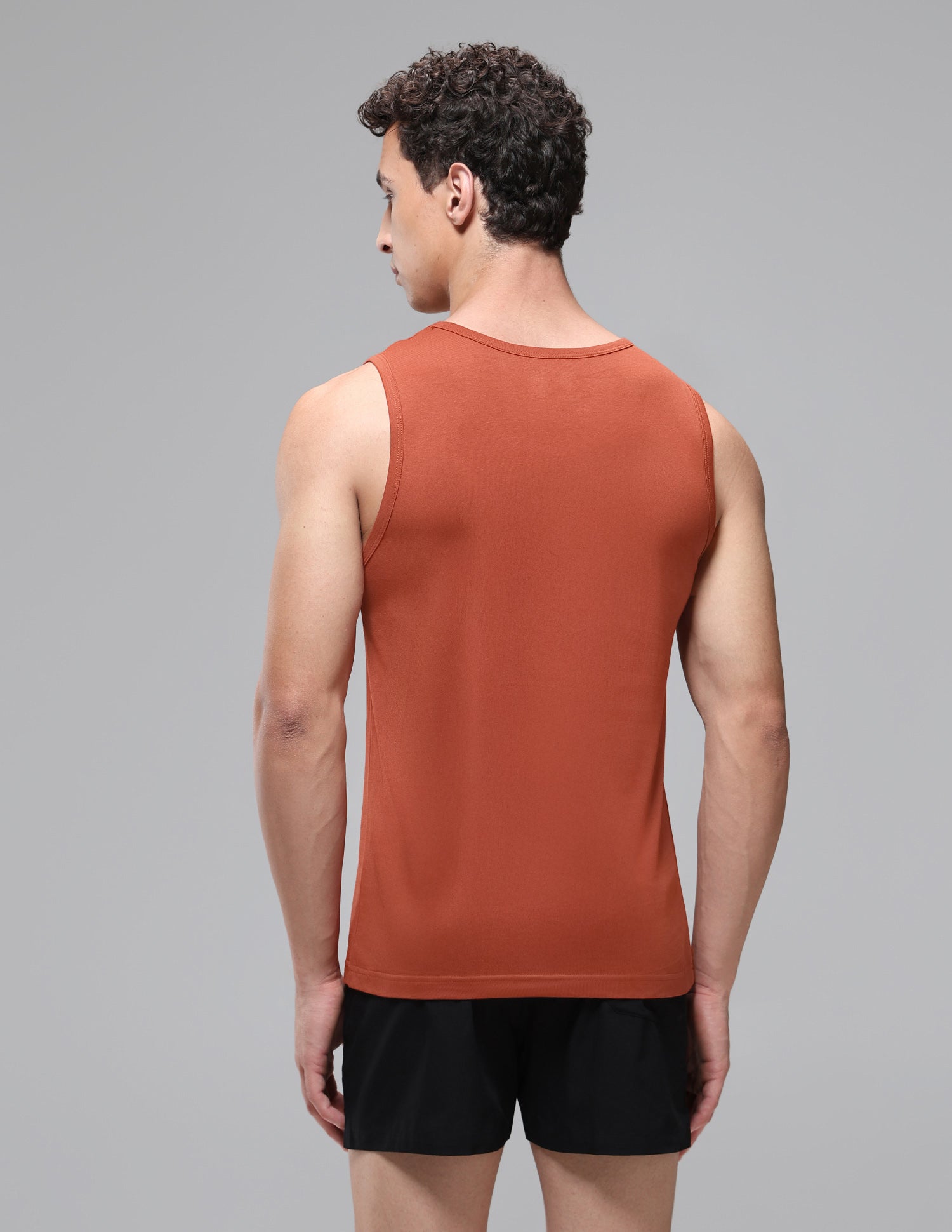 Anti Microbial Pure Cotton OEV08 Vest - Pack Of 2 Black/Rust - U.S. Polo Assn. India | Large
