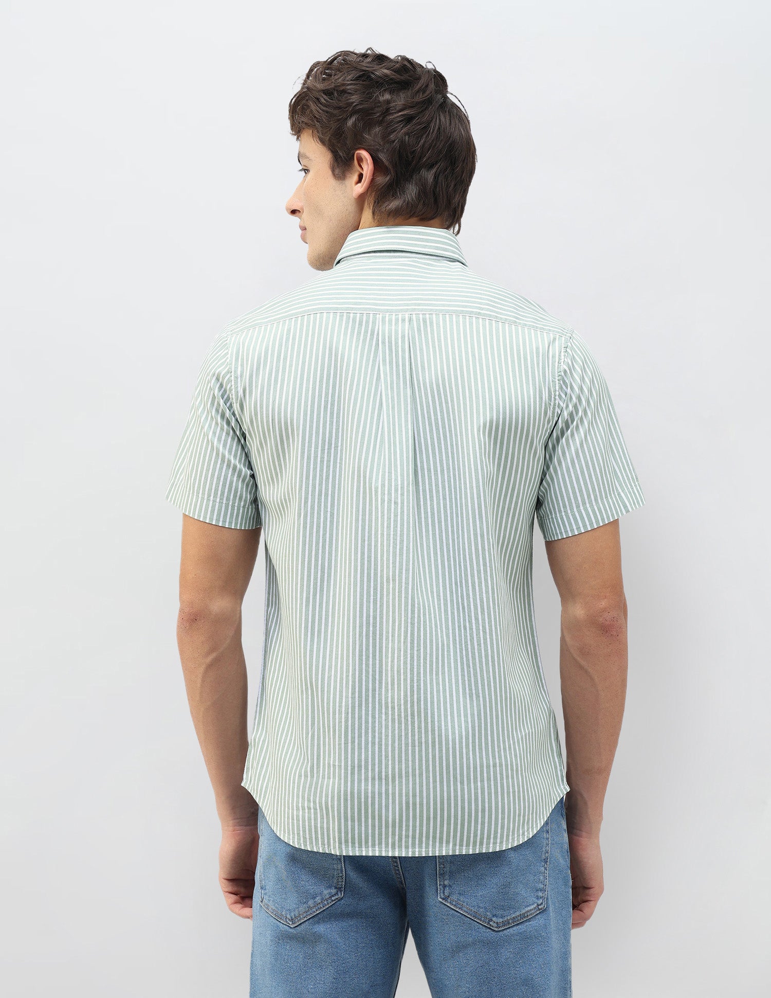 Casa De Campo Vertical Striped Shirt Light Green - U.S. Polo Assn. India | Large