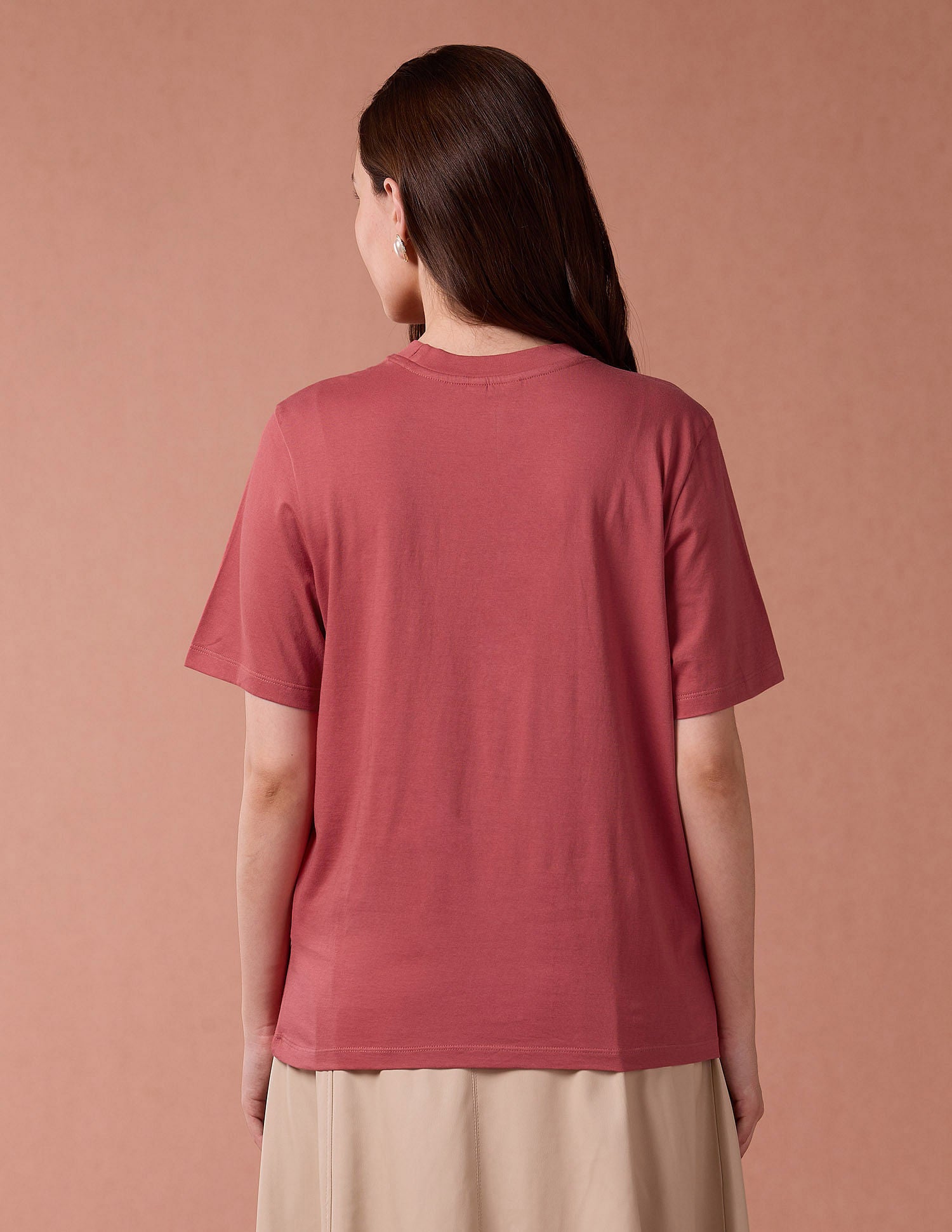 Boxy Fit Gel Print T-Shirt Coral - U.S. Polo Assn. India | Large