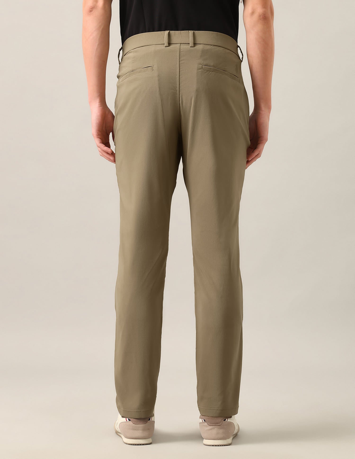 Austin Trim Regular Fit Mid Rise Trousers Brown - U.S. Polo Assn. India | Large