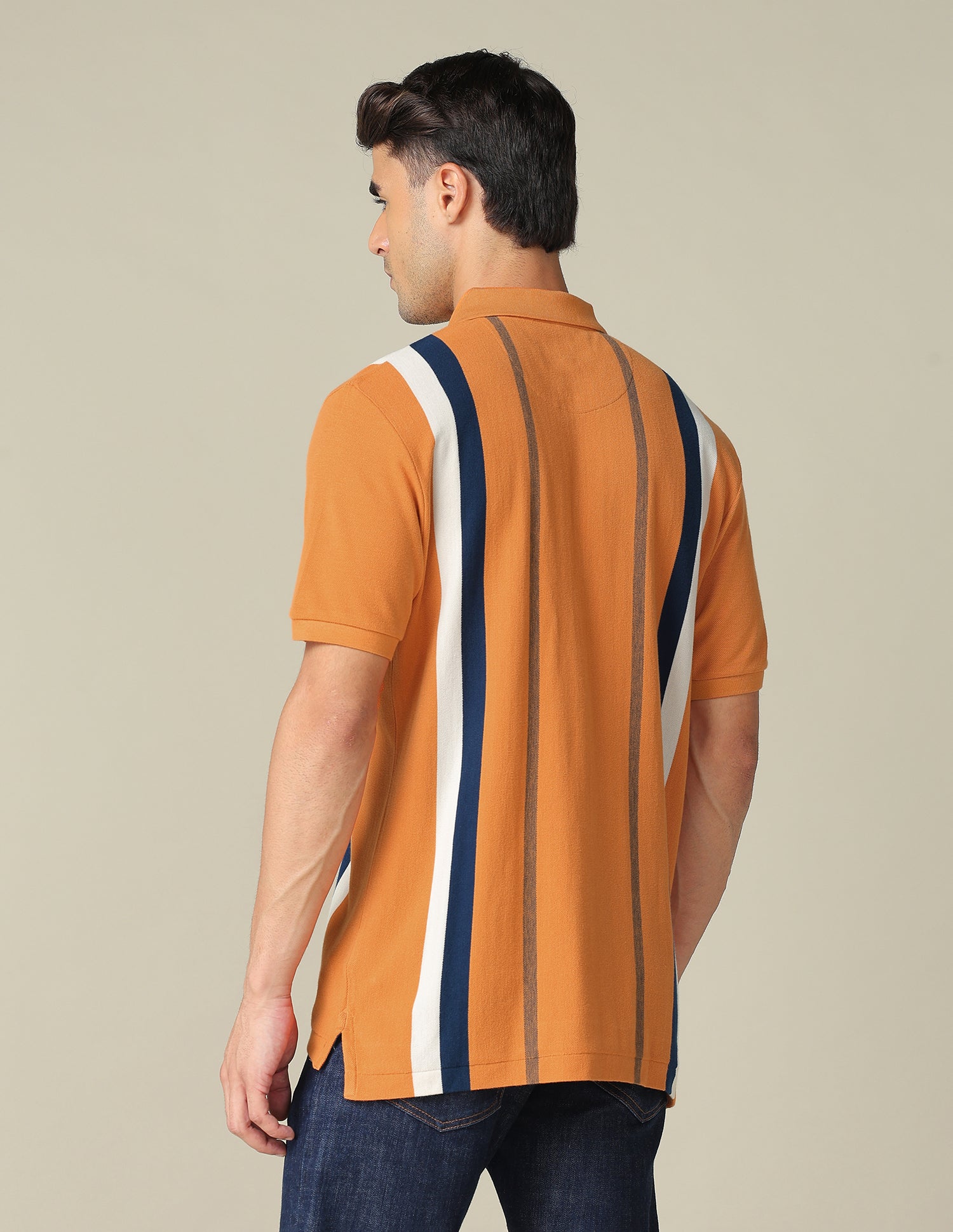 Vertical Striped Regular Fit Polo Shirt Mustard - U.S. POLO ASSN. | Large