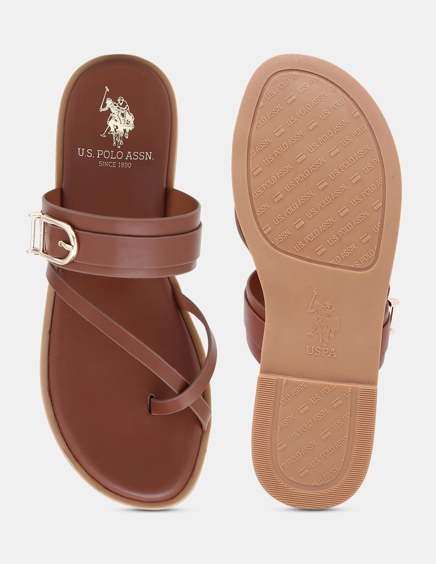 Women Relien One Toe Sandals Tan - U.S. Polo Assn. India | Large