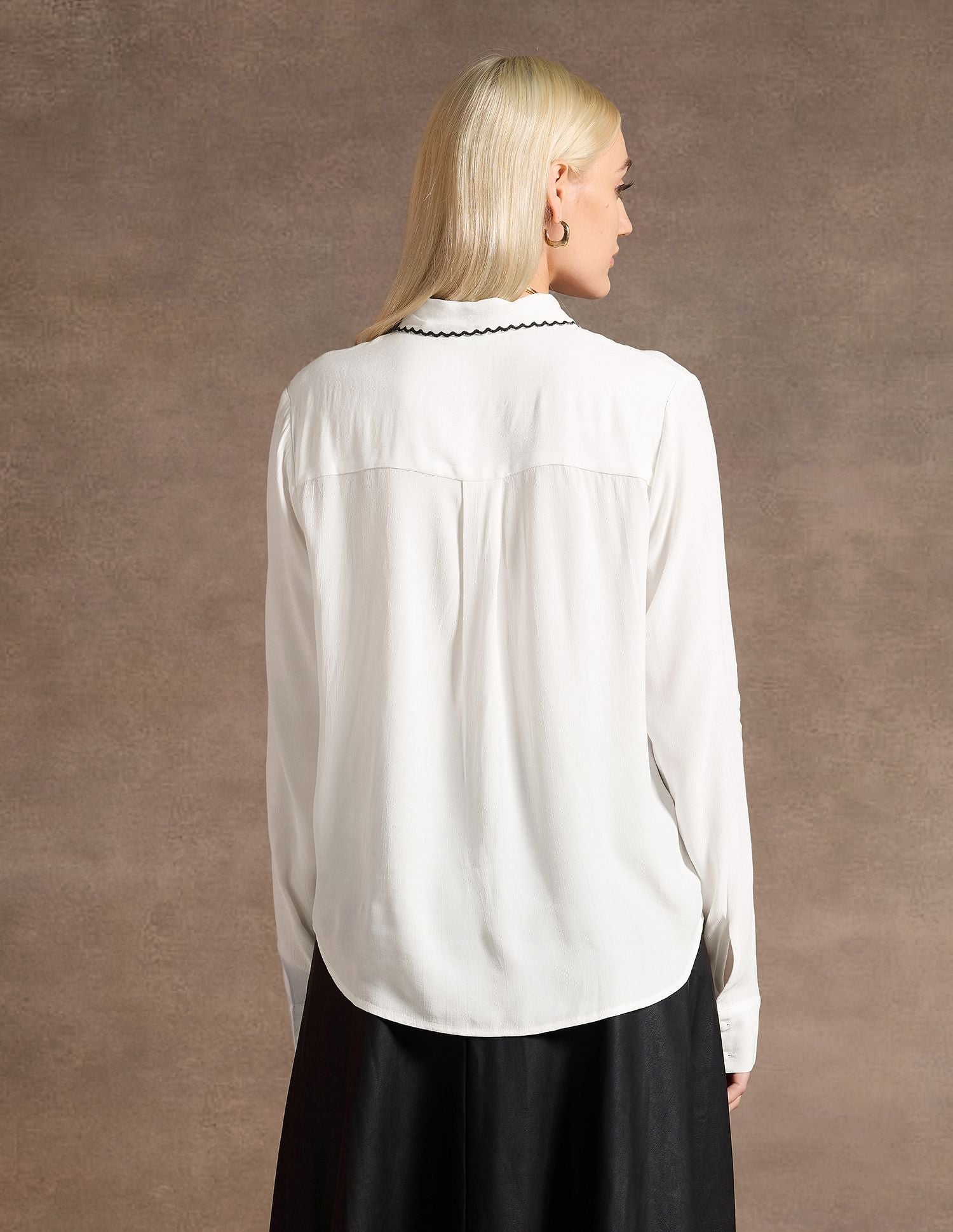 Scallop Collar Regular Fit Shirt White - U.S. POLO ASSN. | Large