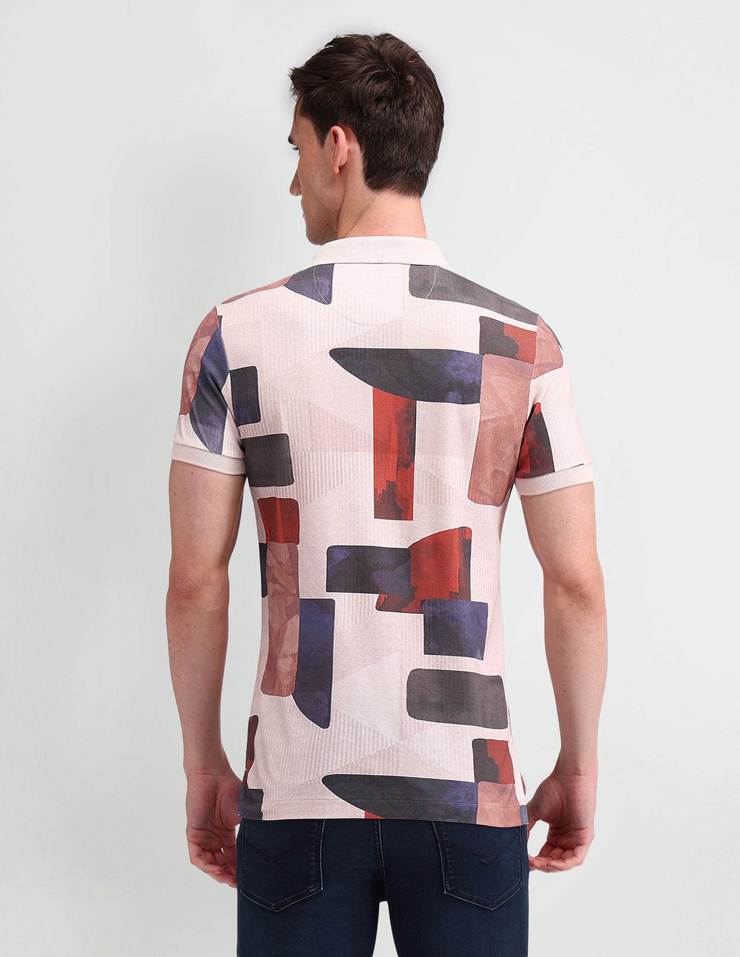 Muscle Fit Abstract Polo Shirt Mauve - U.S. Polo Assn. India | Large