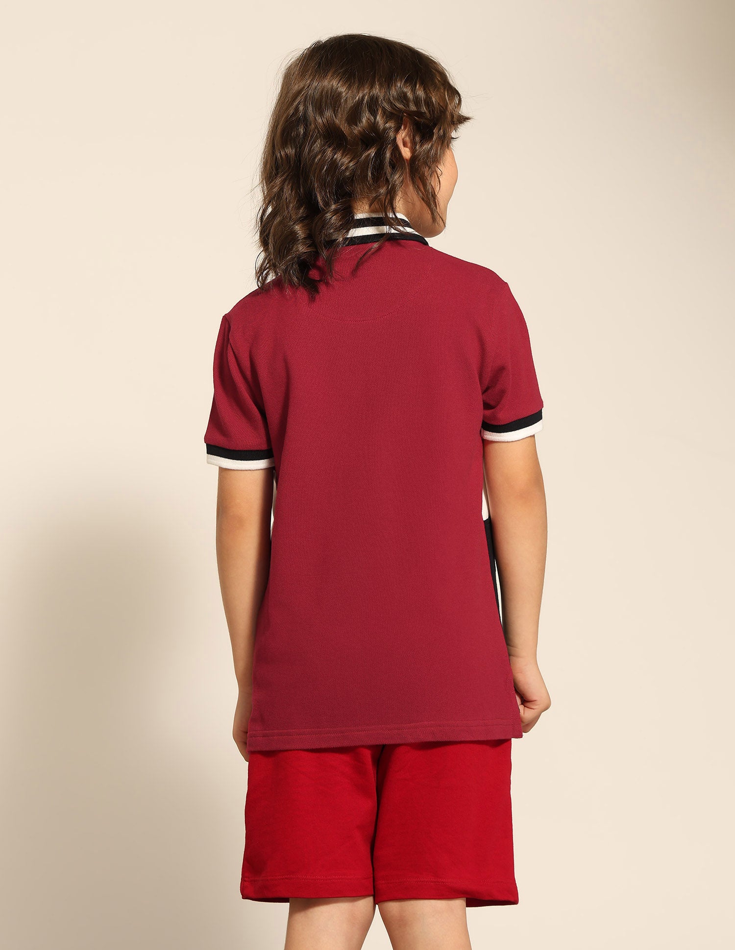 Boys Colour Blocked Pure Cotton Polo Shirt Red - U.S. POLO ASSN. | Large