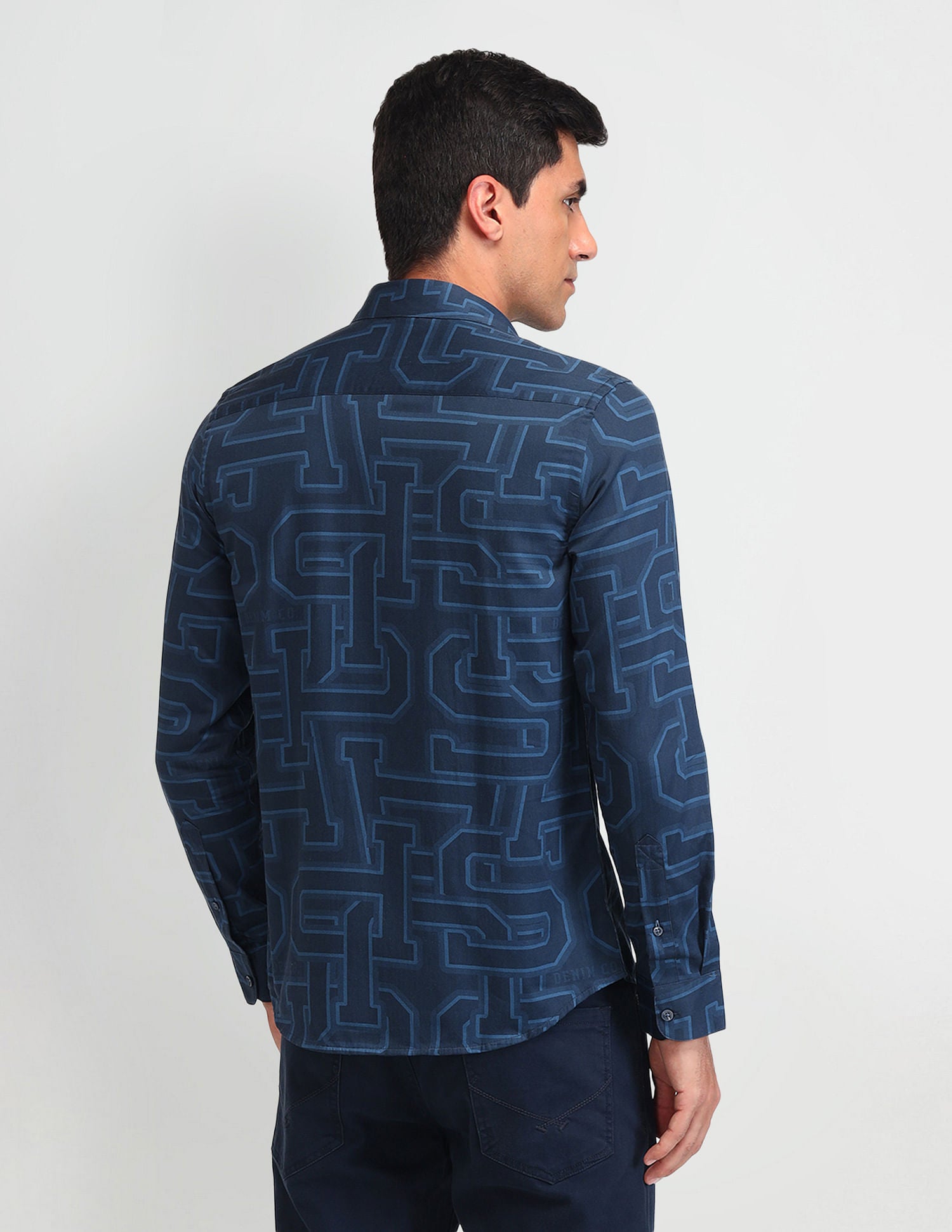 Slim Fit Twill Shirt Navy - U.S. Polo Assn. India | Large