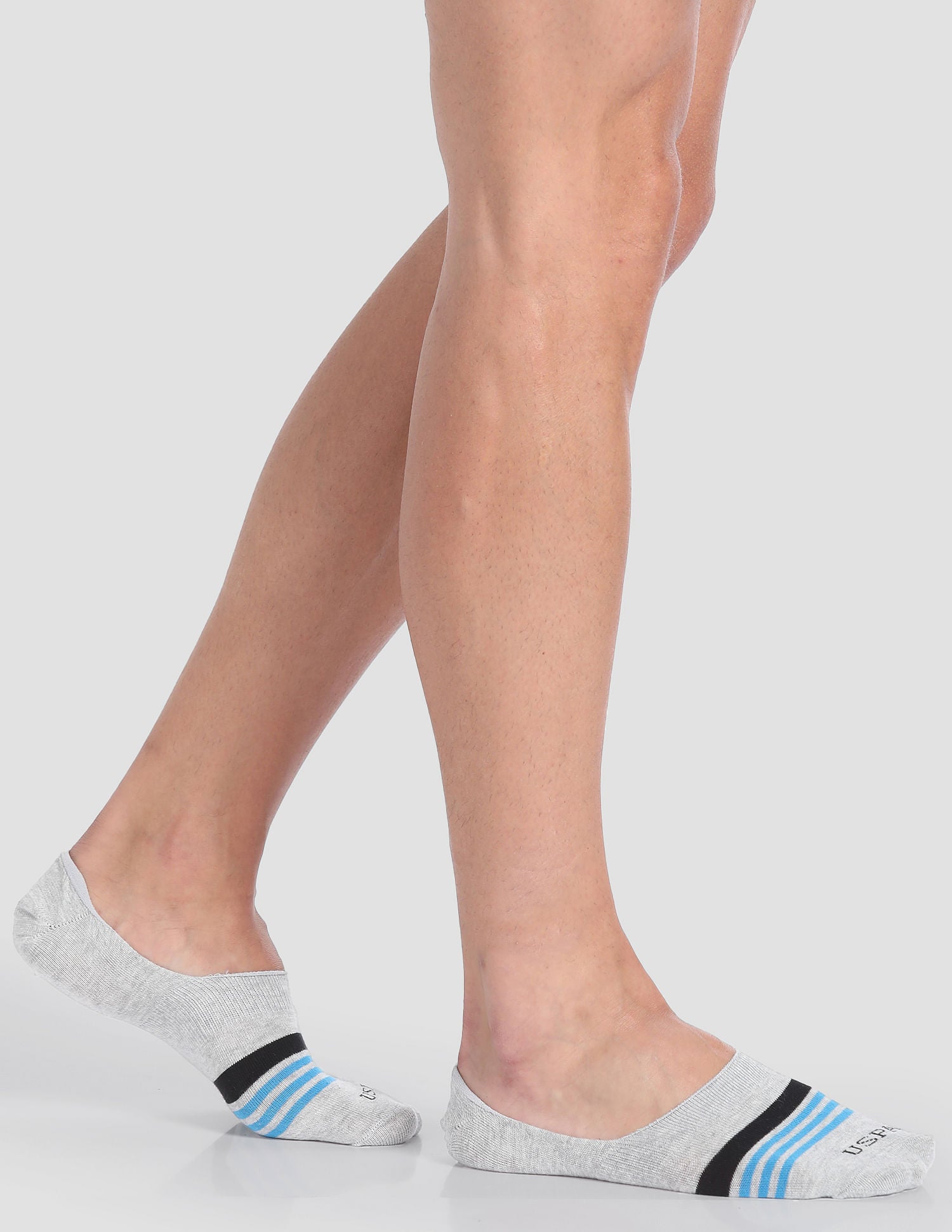 Silicone Grip No Show I646 Socks - Pack Of 3 Navy, Black and Grey - U.S. POLO ASSN. | Large