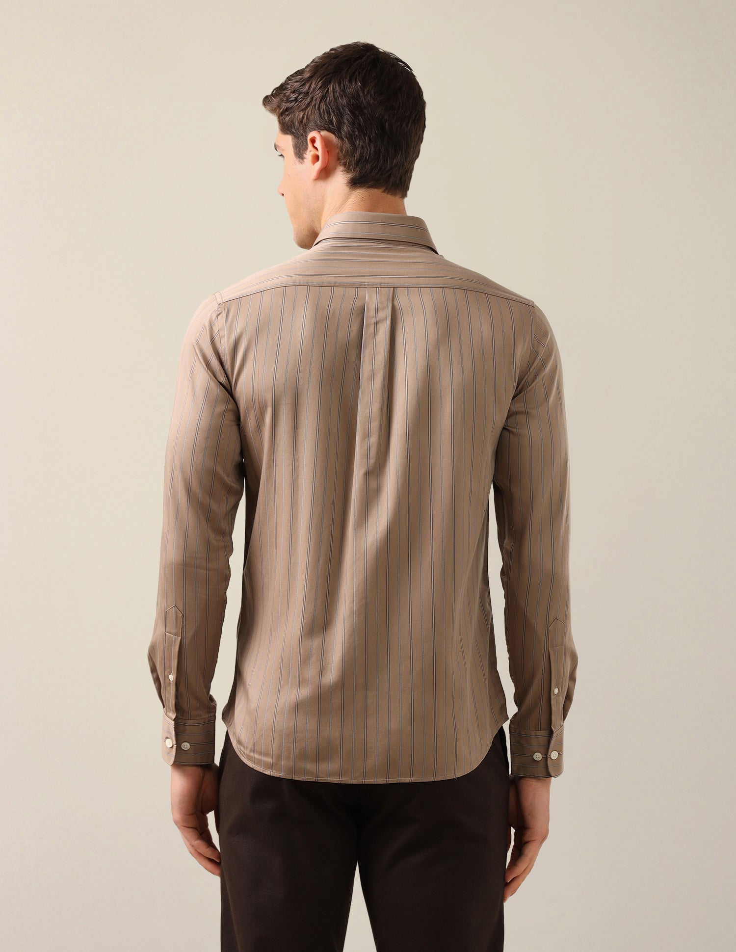 Satin Tailored Fit Shirt Khaki - U.S. Polo Assn. India | Large