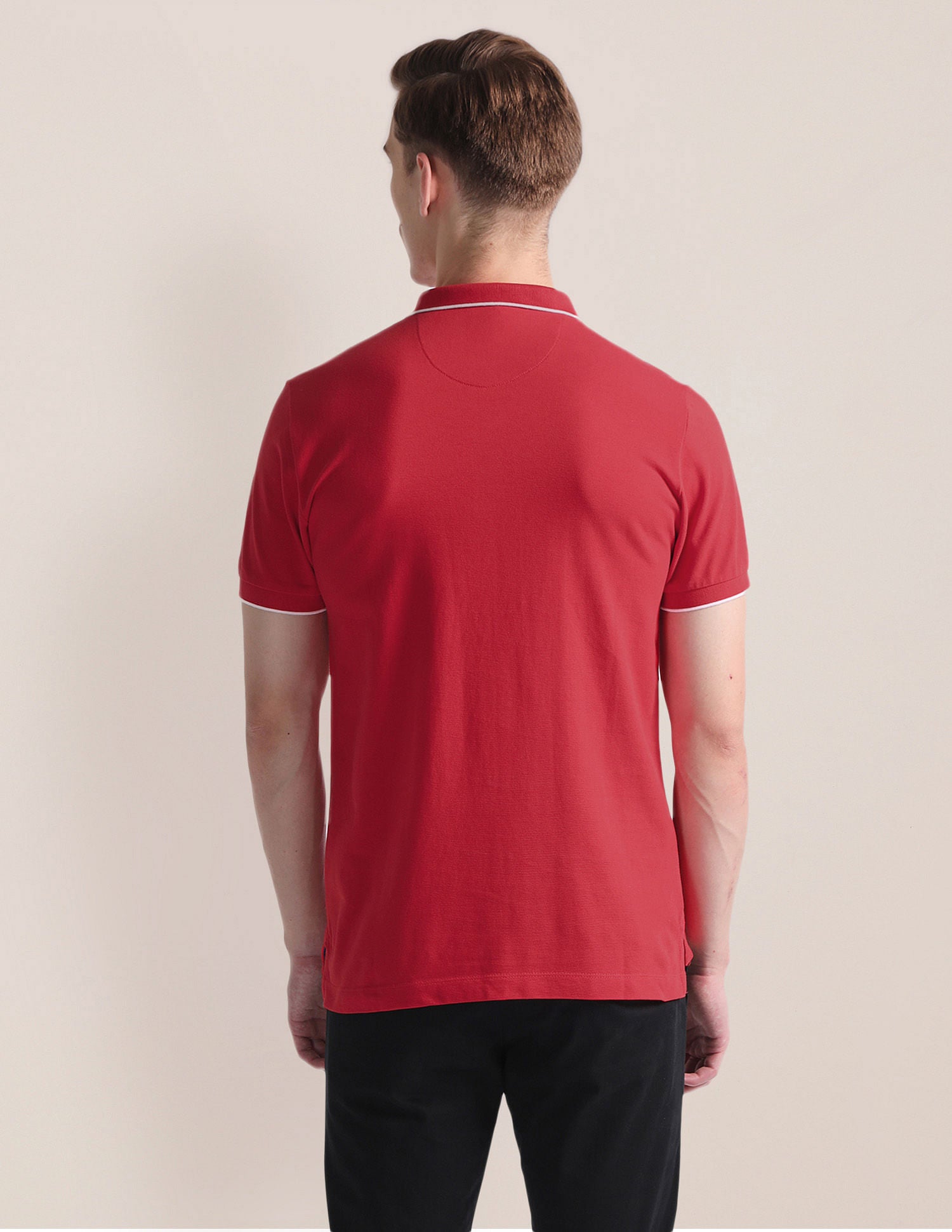 Solid Logo Polo Shirt Red - U.S. Polo Assn. India | Large
