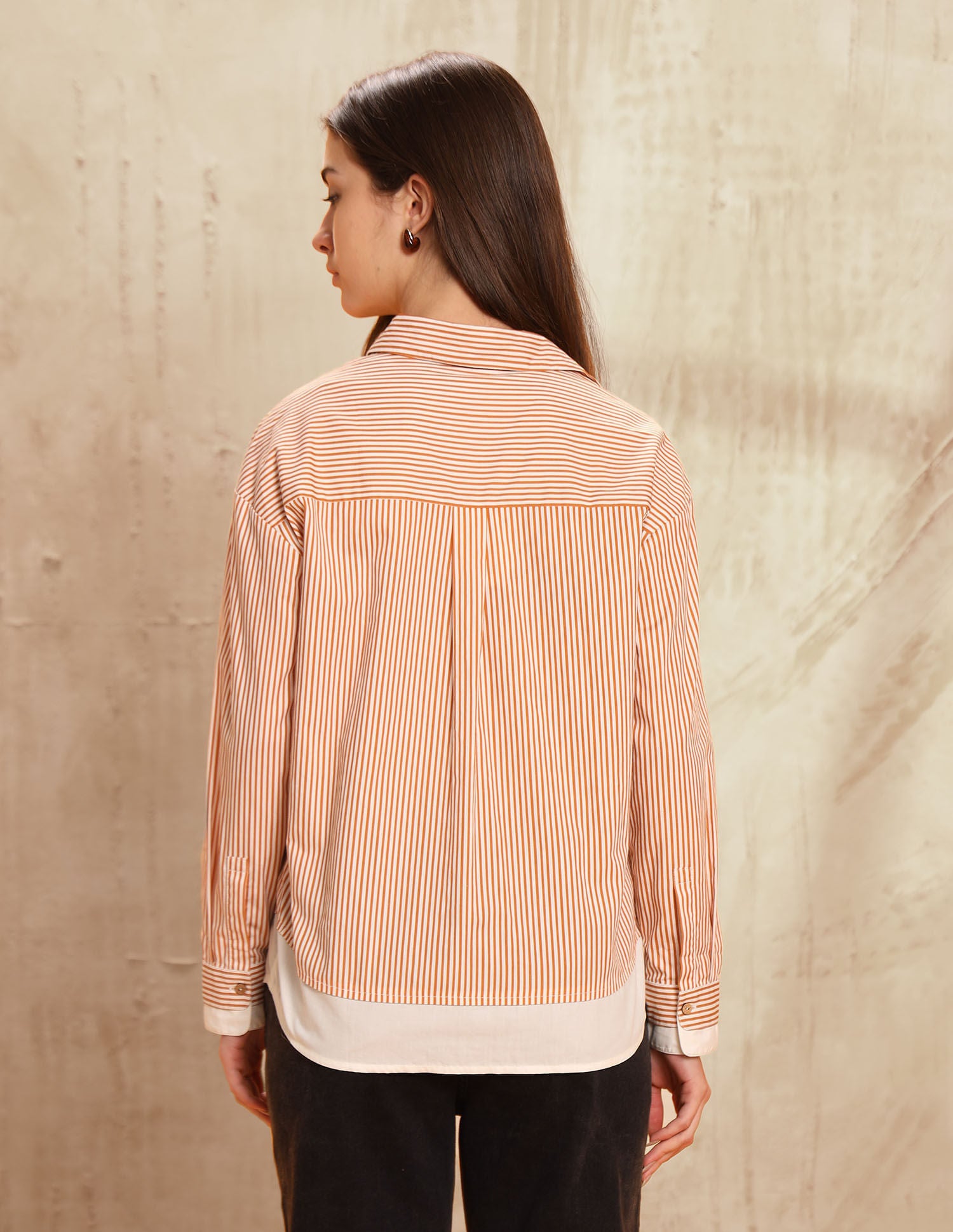 Vertical Striped Regular Fit Shirt Rust - U.S. POLO ASSN. | Large