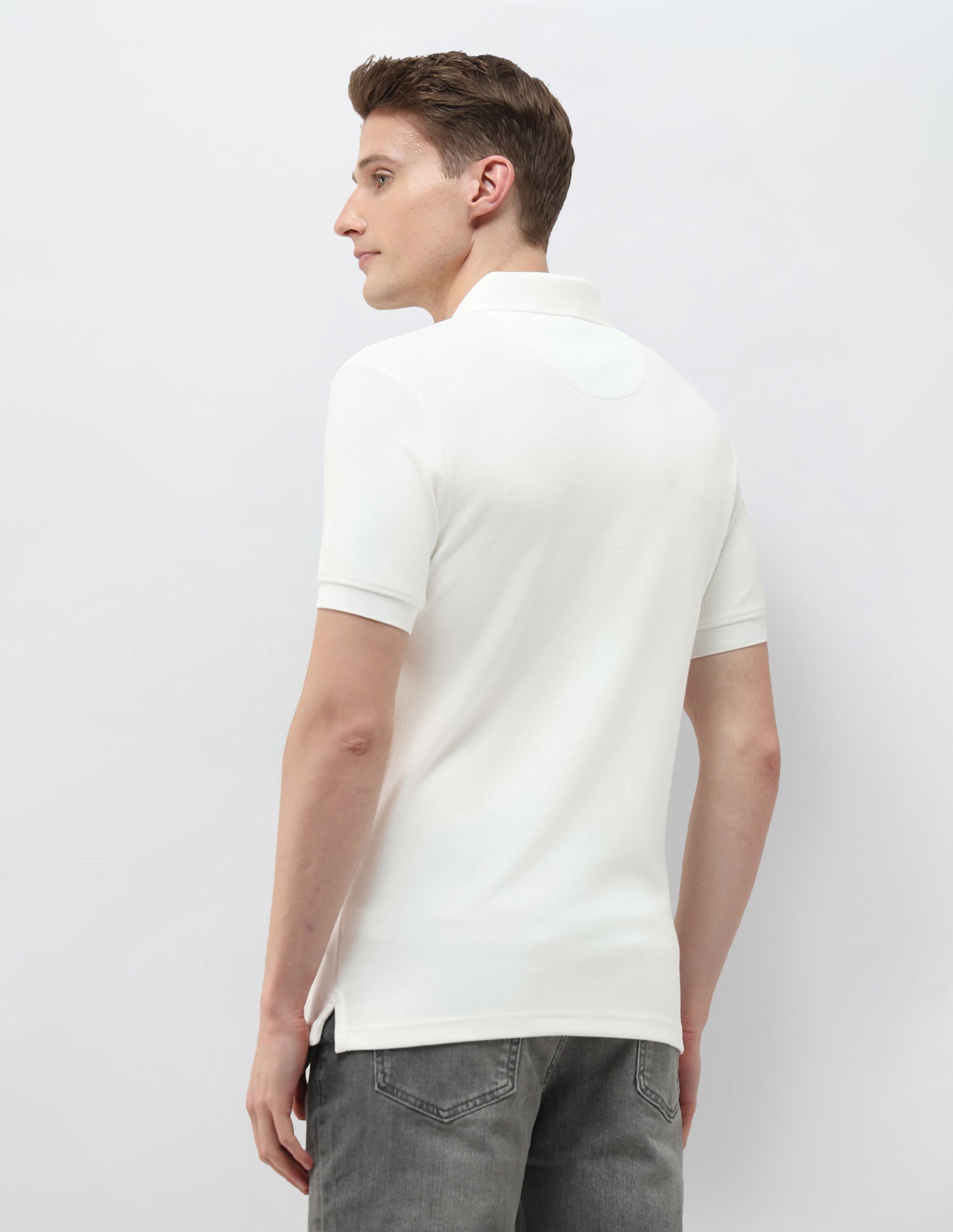 Textured Black & Gold Polo Shirt Ivory - U.S. Polo Assn. India | Large