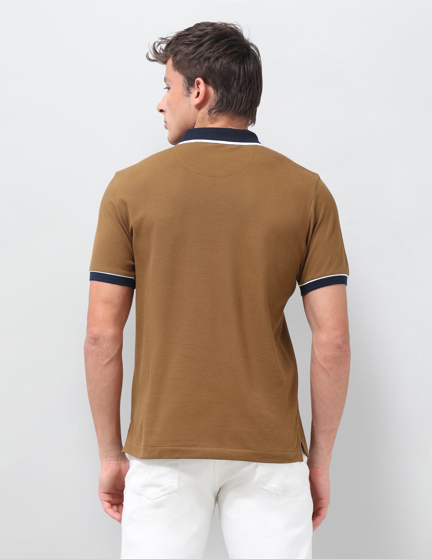 Solid Slim Fit Polo Shirt Brown - U.S. Polo Assn. India | Large