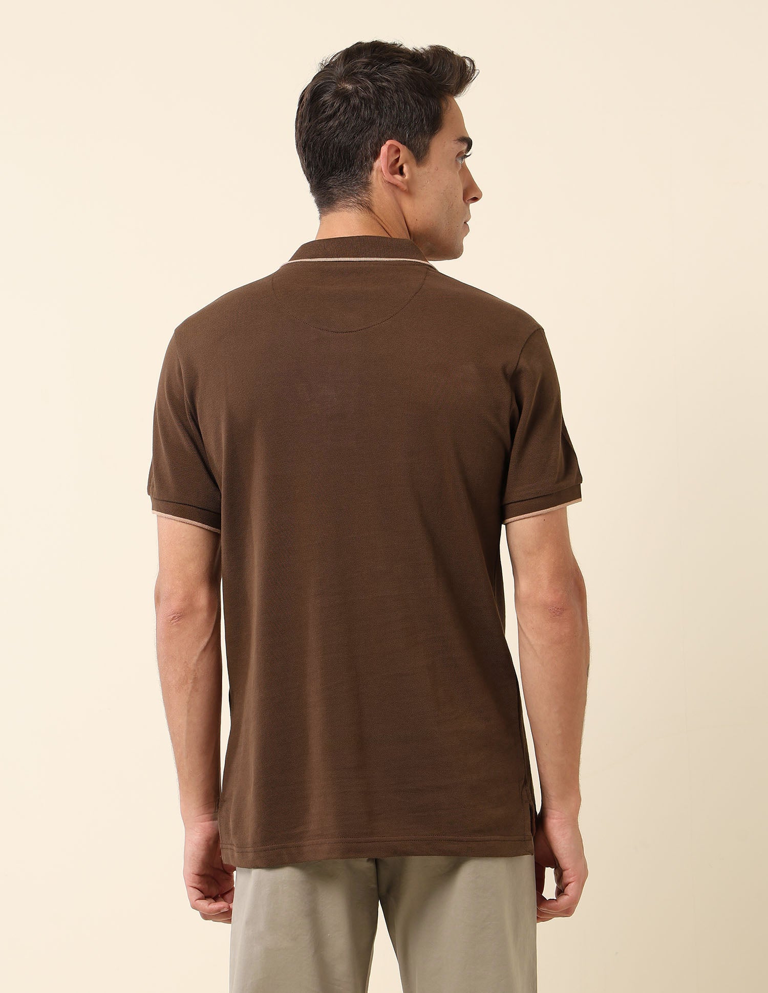 Solid Slim Fit Polo Shirt Dark Brown - U.S. Polo Assn. India | Large
