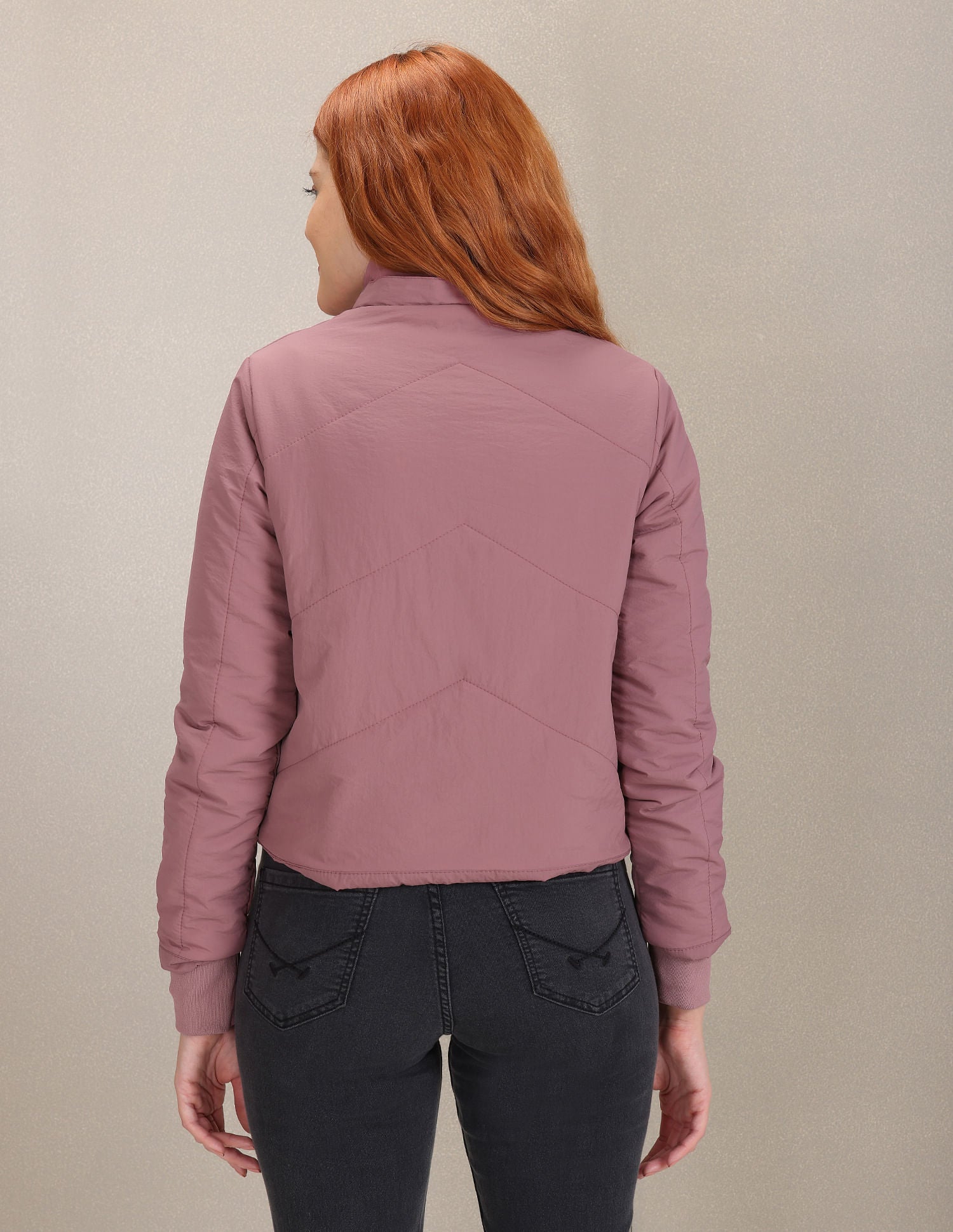 Detachable Hood Solid Cropped Jacket Dusty Pink - U.S. POLO ASSN. | Large