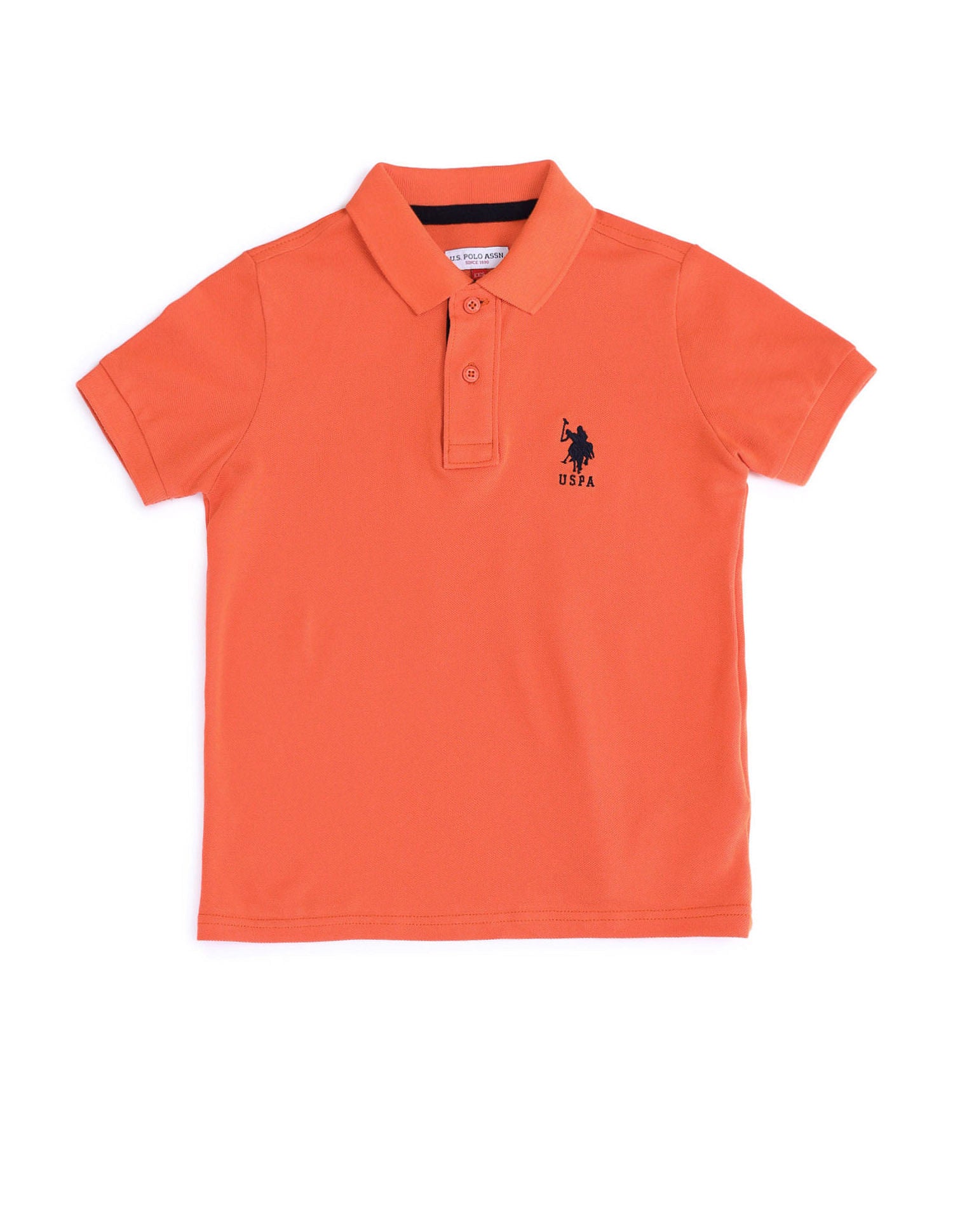 Boys Pure Cotton Regular Polo Shirt Orange - U.S. POLO ASSN. | Large