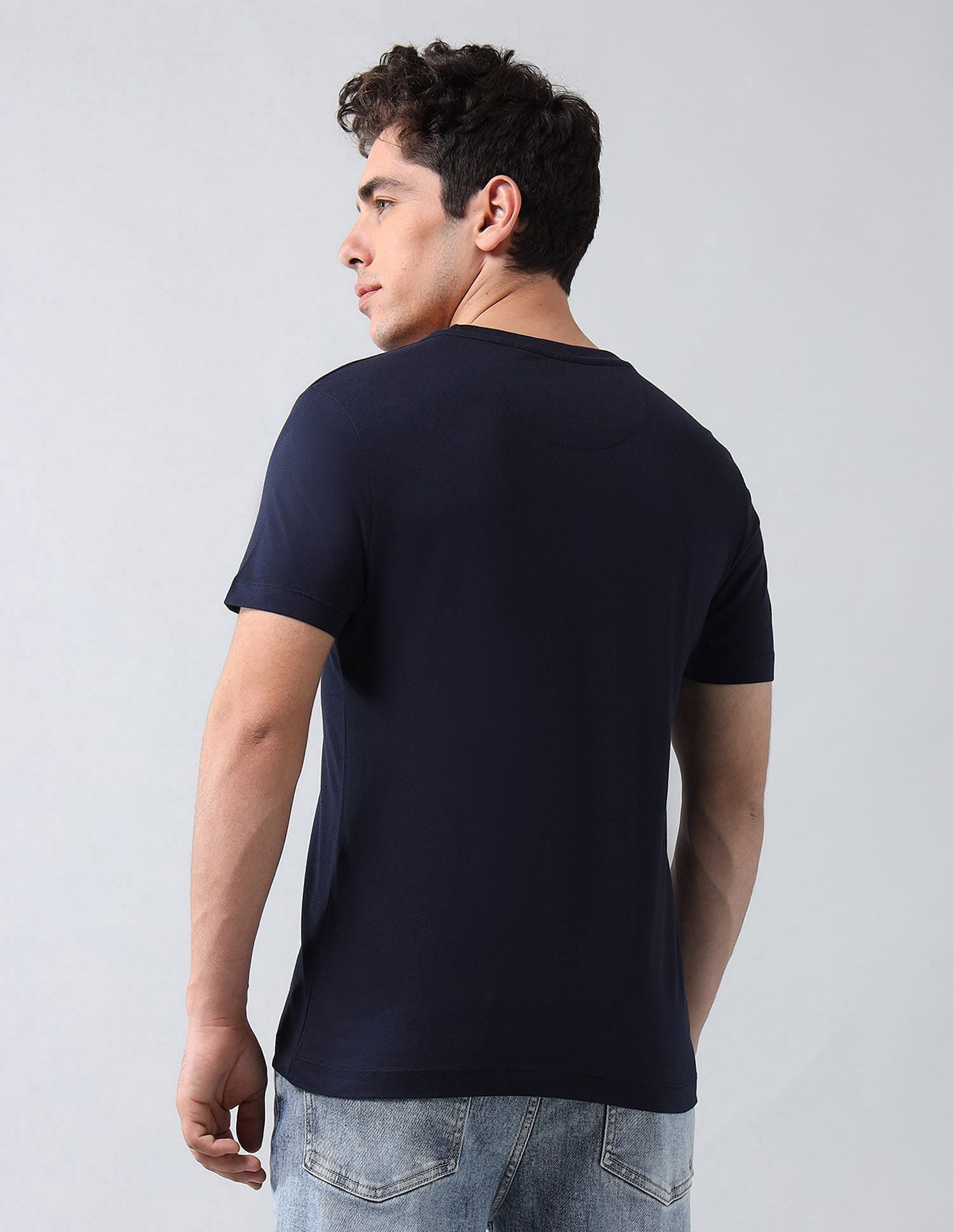 Muscle Fit Brand Printed T-Shirt Navy - U.S. Polo Assn. India | Large