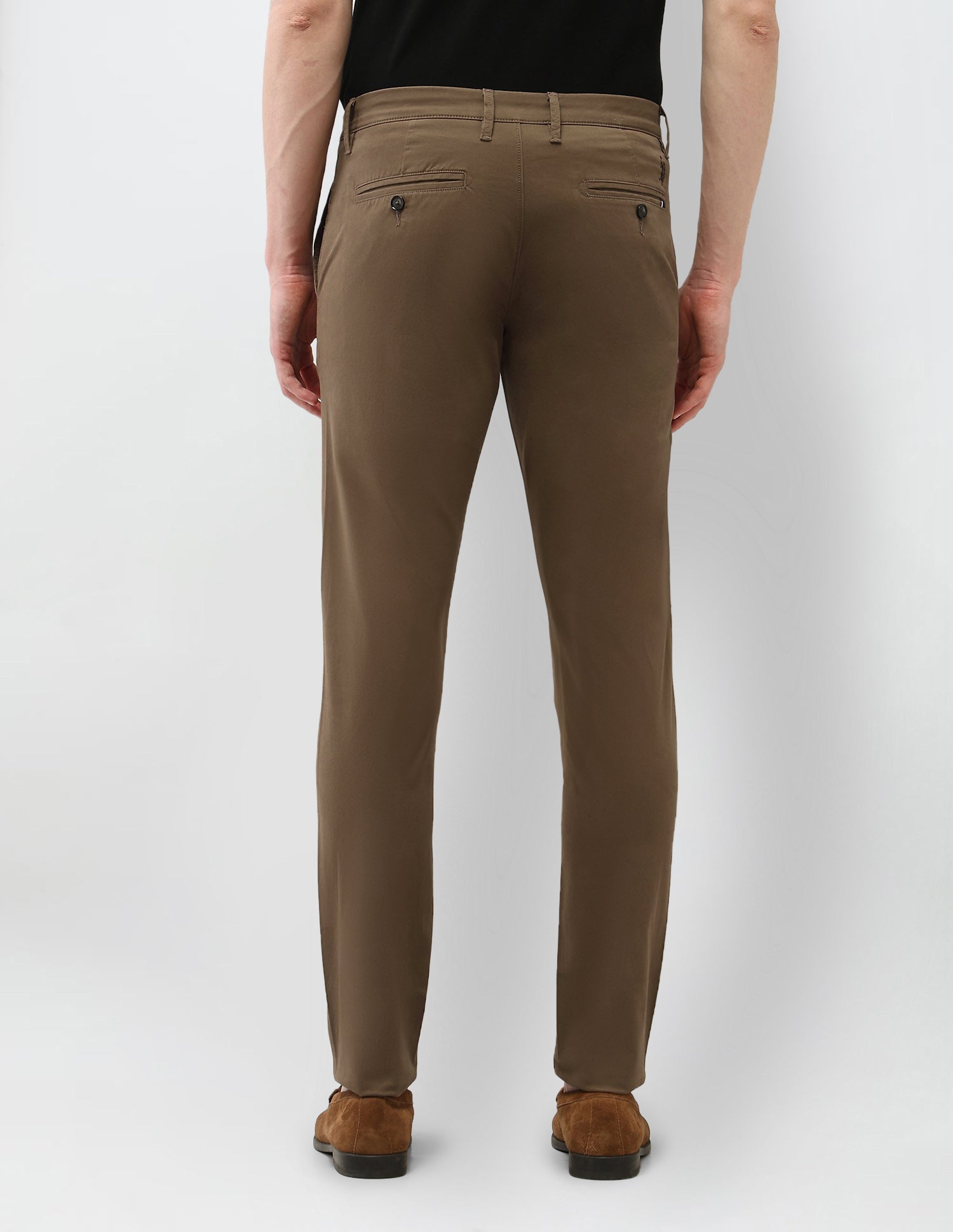 Austin Trim Regular Fit Satin Trousers Brown - U.S. Polo Assn. India | Large
