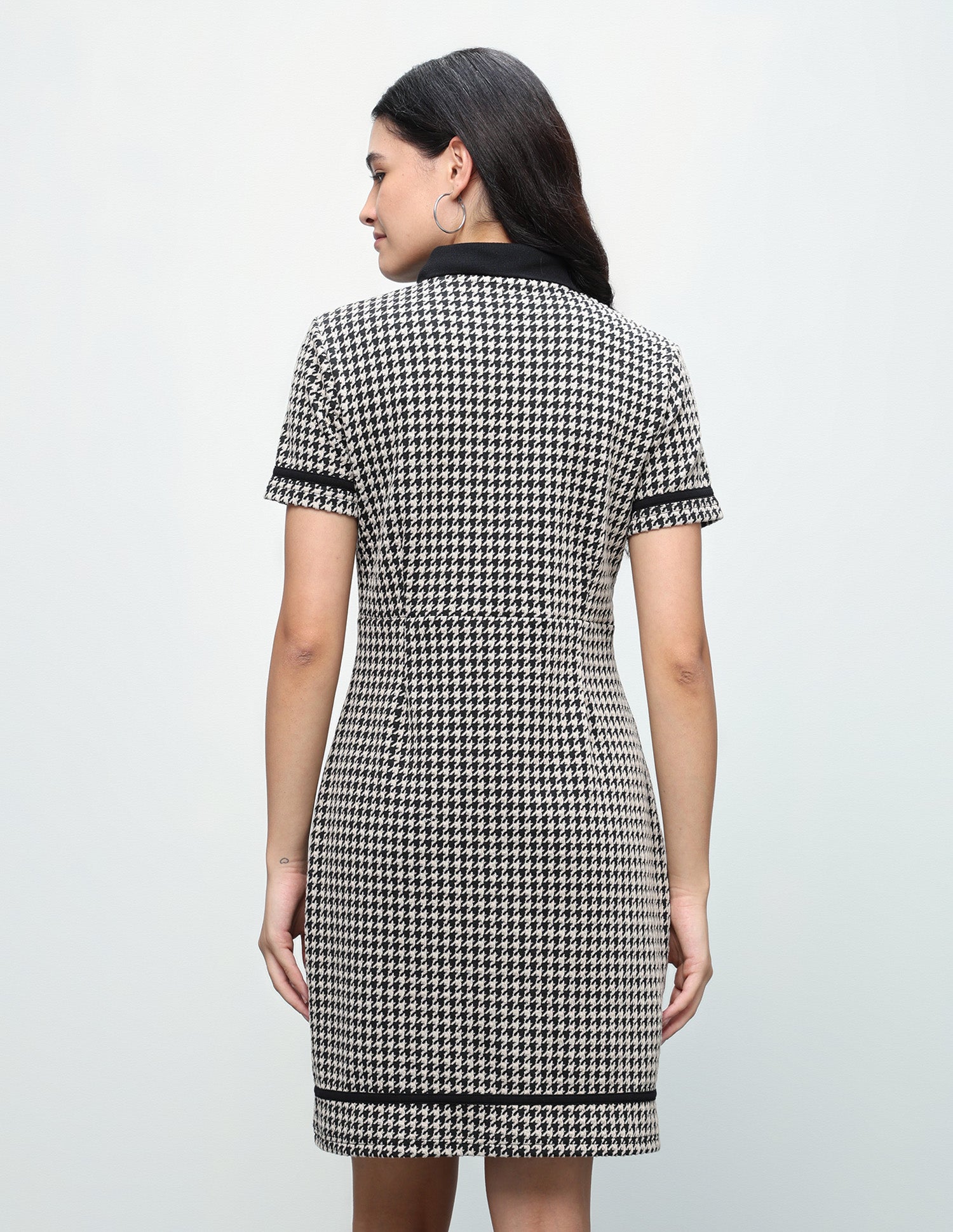 Houndstooth Bodycon Polo Shirt Dress Multicolour - U.S. Polo Assn. India | Large