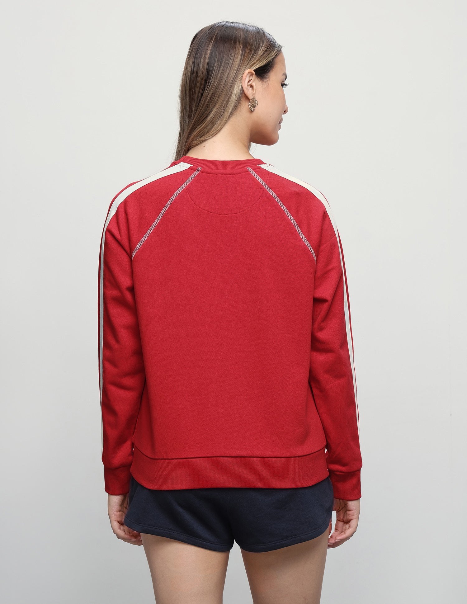 Typographic Brand Printed Regular Fit Sweatshirt Red - U.S. Polo Assn. India | Large
