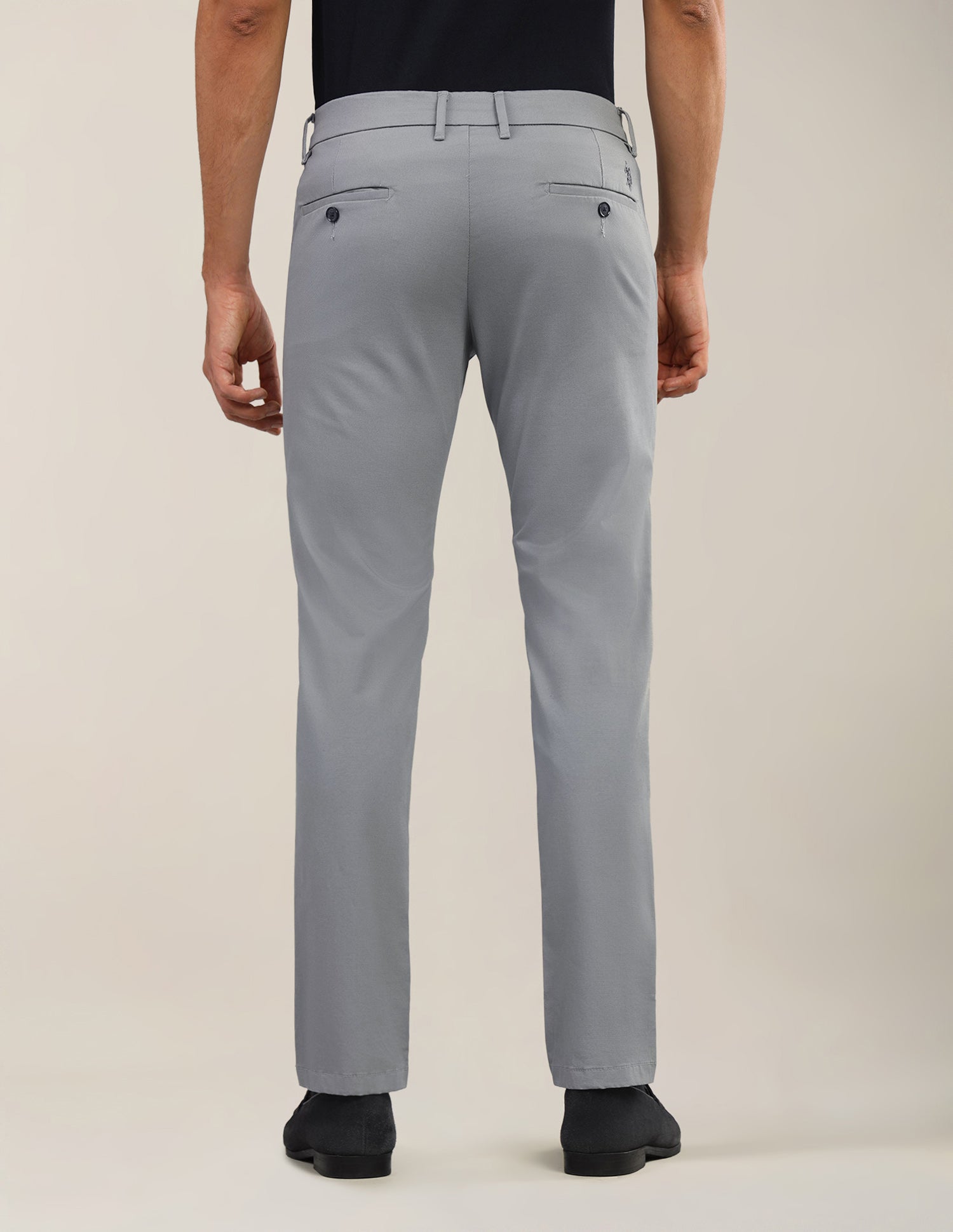 Textured Satin Trousers Mid-Grey - U.S. Polo Assn. India | Large