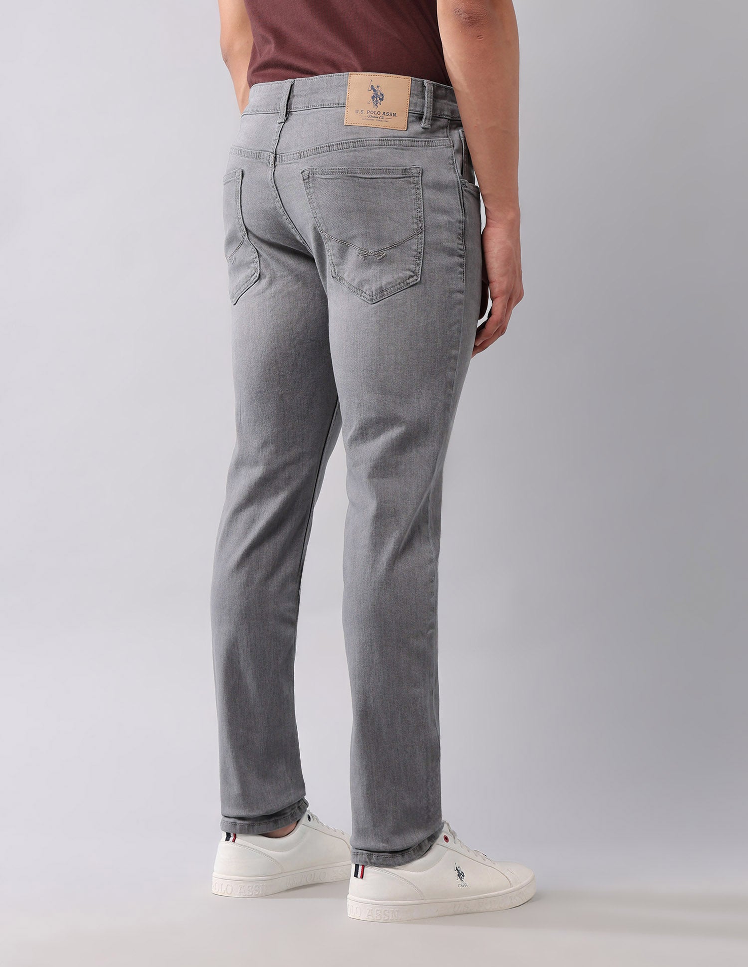 Brandon Slim Tapered Fit Grey Jeans Grey - U.S. Polo Assn. India | Large