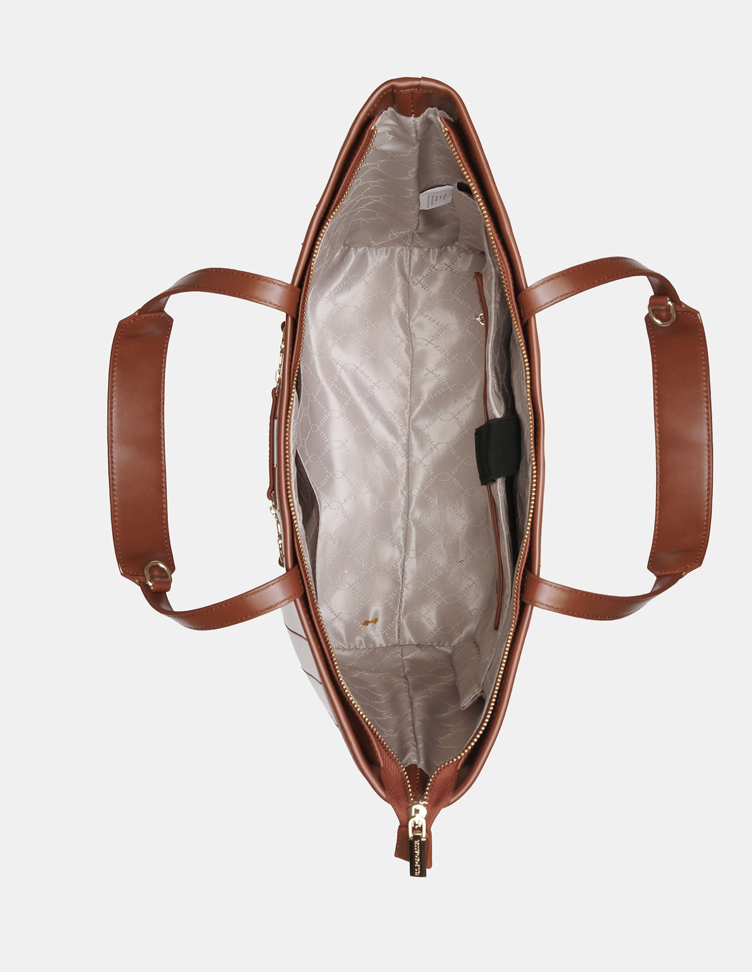 Women Bunny Striped Print Tote Bag with Shoulder Handle Off White - U.S. POLO ASSN. | Large