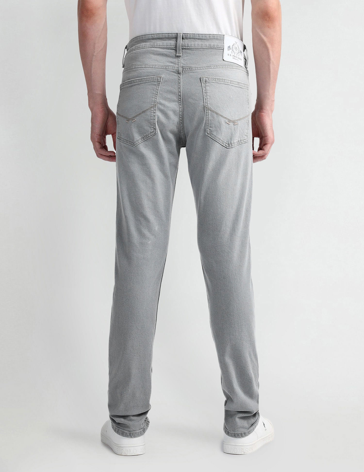 Brandon Slim Tapered Grey Jeans Light Grey - U.S. Polo Assn. India | Large