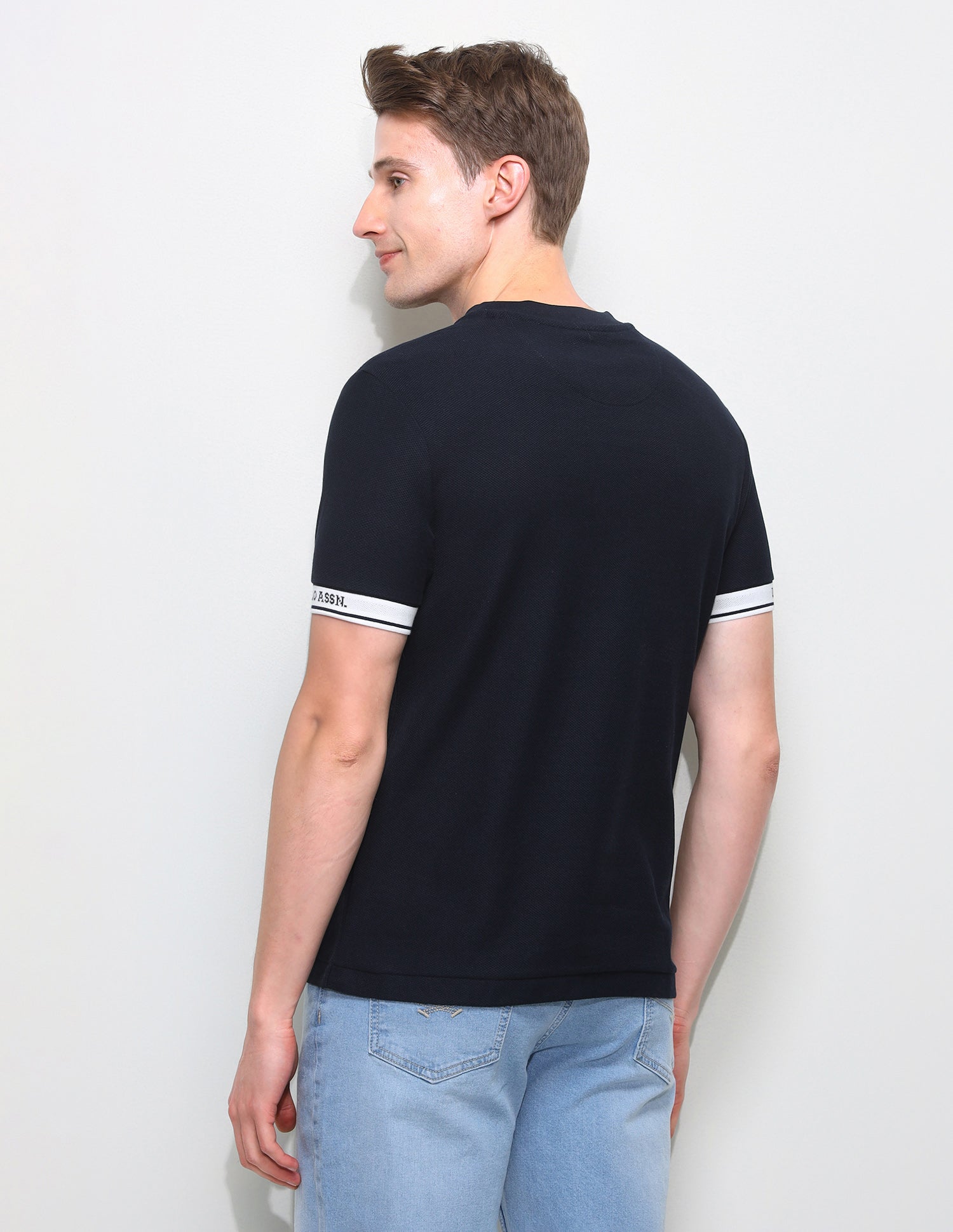 Solid Slim Fit T-Shirt Navy - U.S. Polo Assn. India | Large