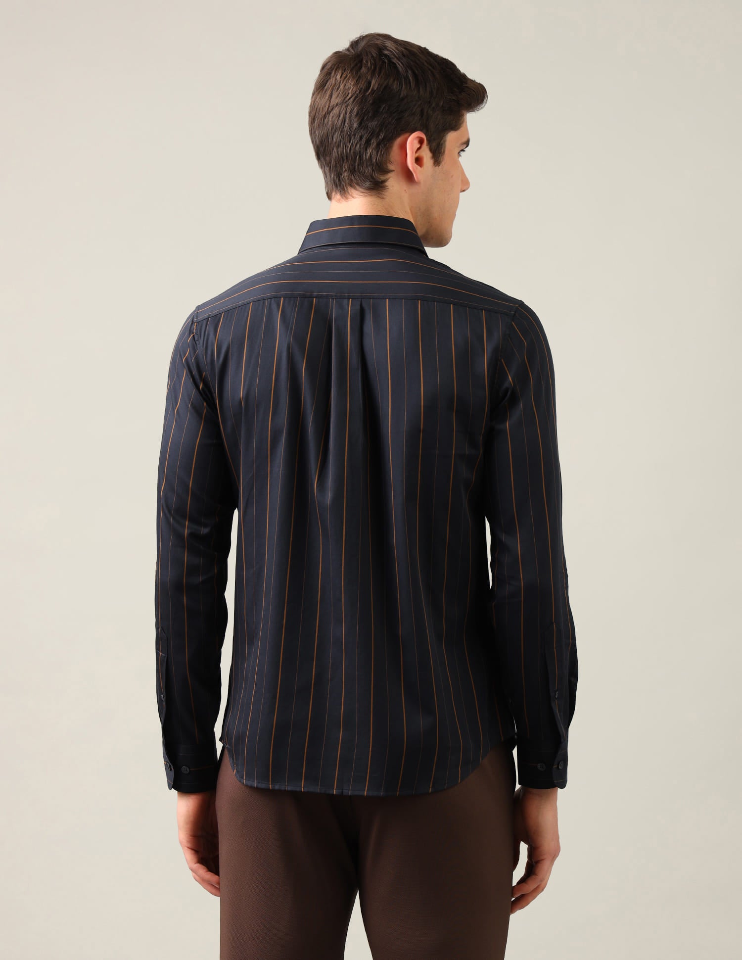 Vertical Striped Satin Shirt Blue - U.S. Polo Assn. India | Large
