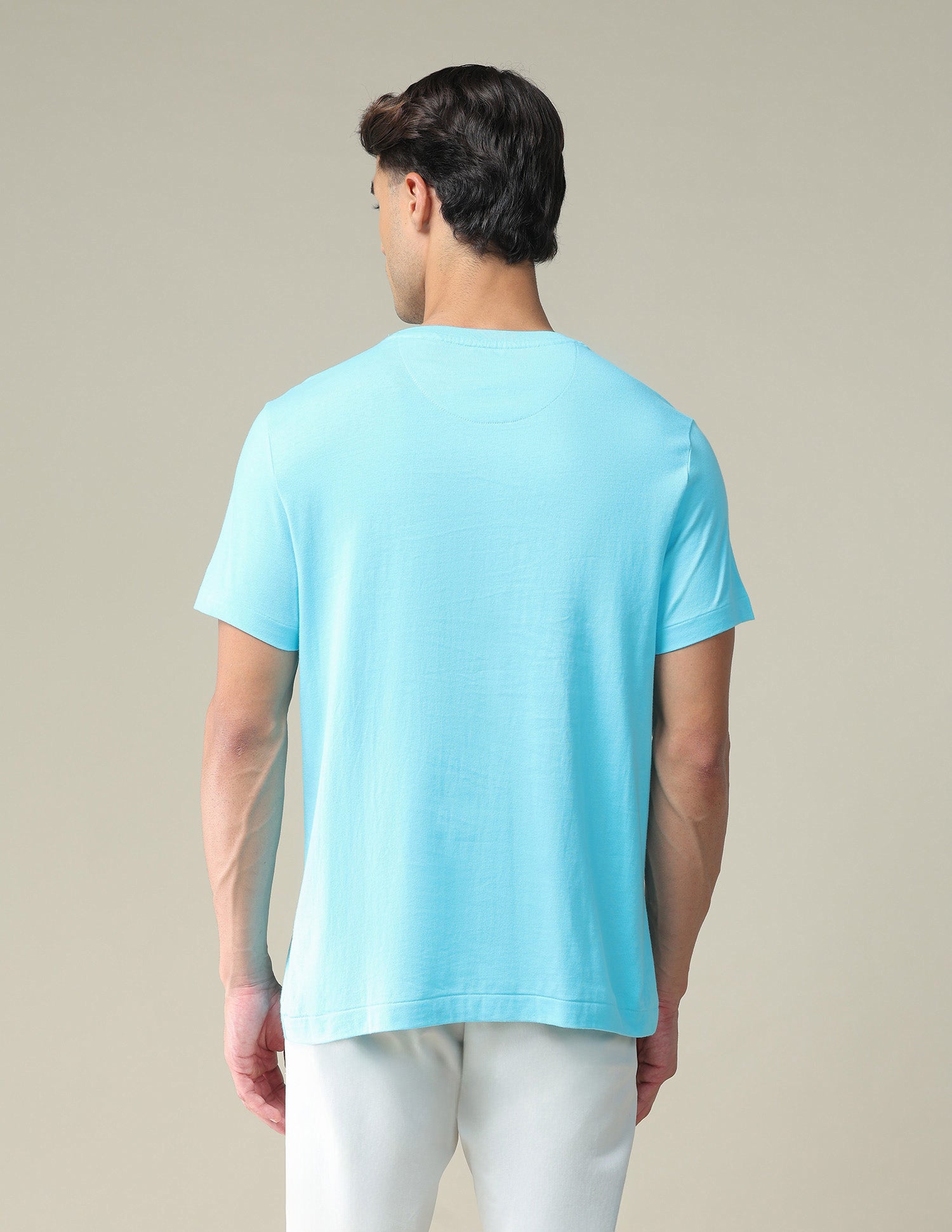 Brand Embroidered Cotton T-Shirt Aqua - U.S. POLO ASSN. | Large