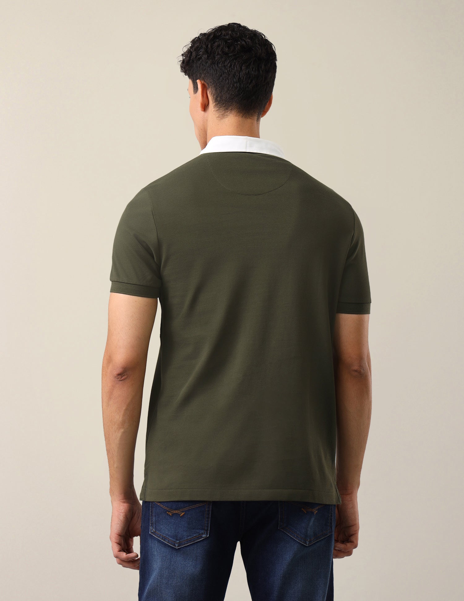 Brand Embroidered Slim Fit Polo Shirt Olive - U.S. Polo Assn. India | Large